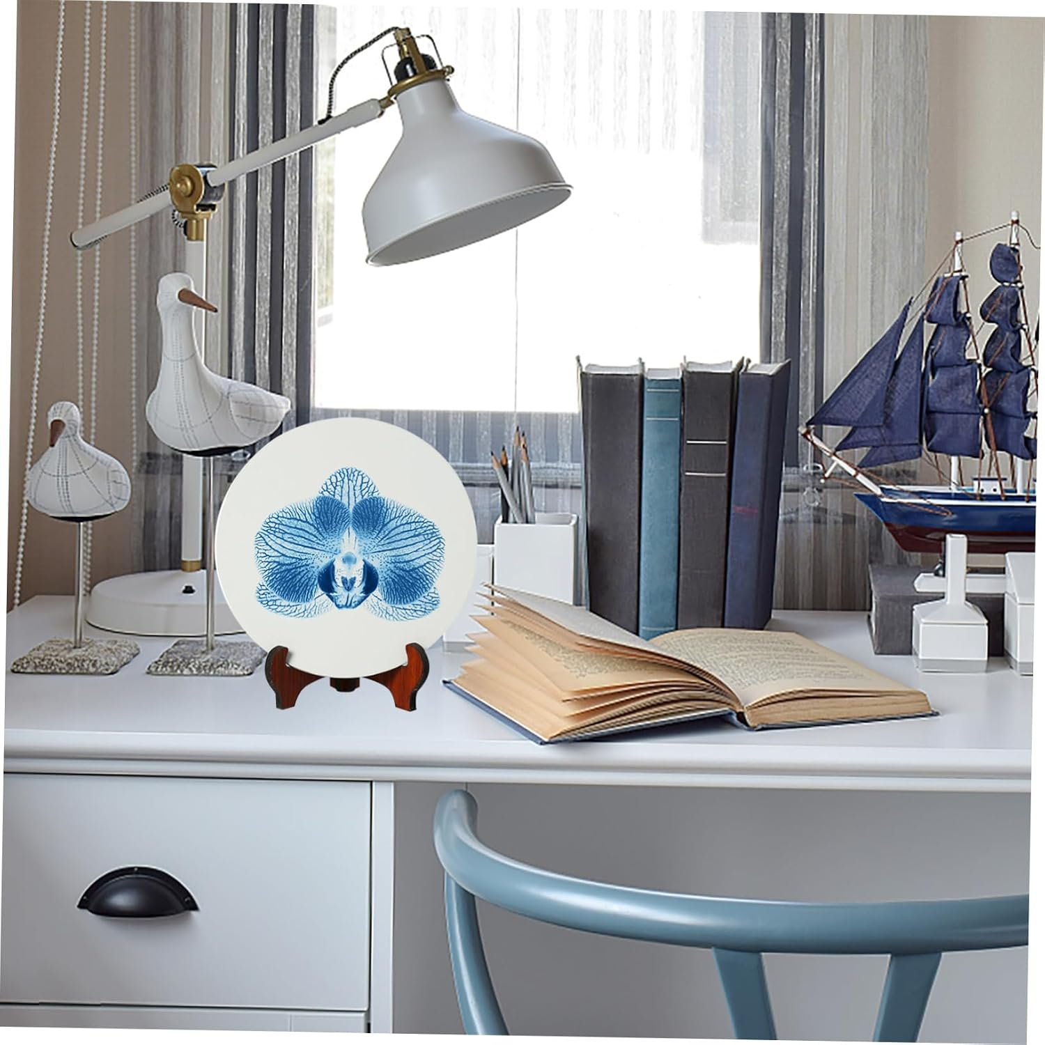 TEHAUX Hand-Painted Ceramic Plate Smooth for Creative Art Projects Imagination and Creativity Development for Boys and Girls and Adults