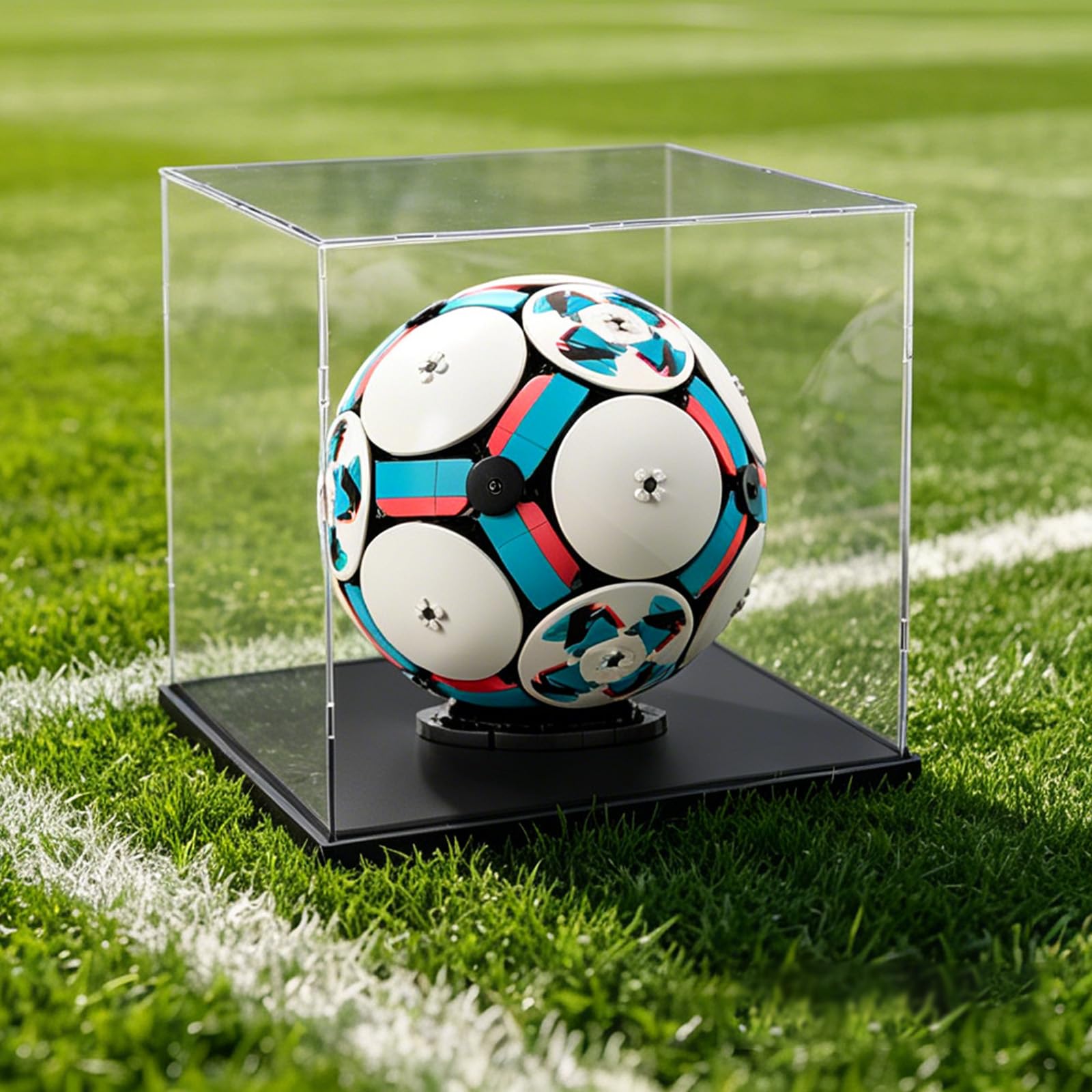 Vitrine Acrylique 3mm pour Collection Lego Ballon Foot 43019 Bonsaï 10281 | Boîte Transparente Plexiglas pour 75403 Grogu 75446 10375 Dragons Krokmou 43307 75433 Figurine LED, Noir Intérieur 25x25x25cm