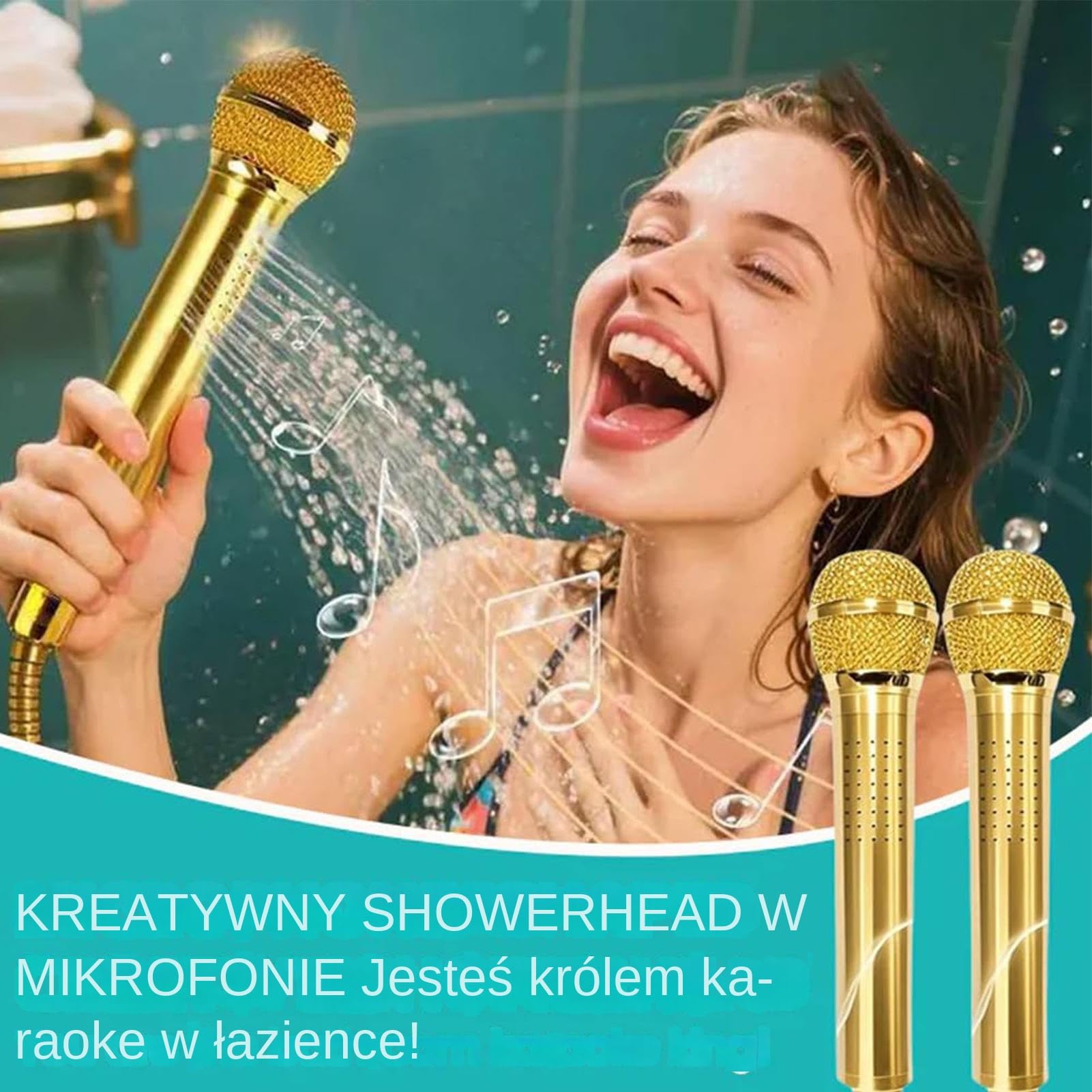 Mikrofonowa Słuchawka Prysznicowa Retro Regulatory Wody