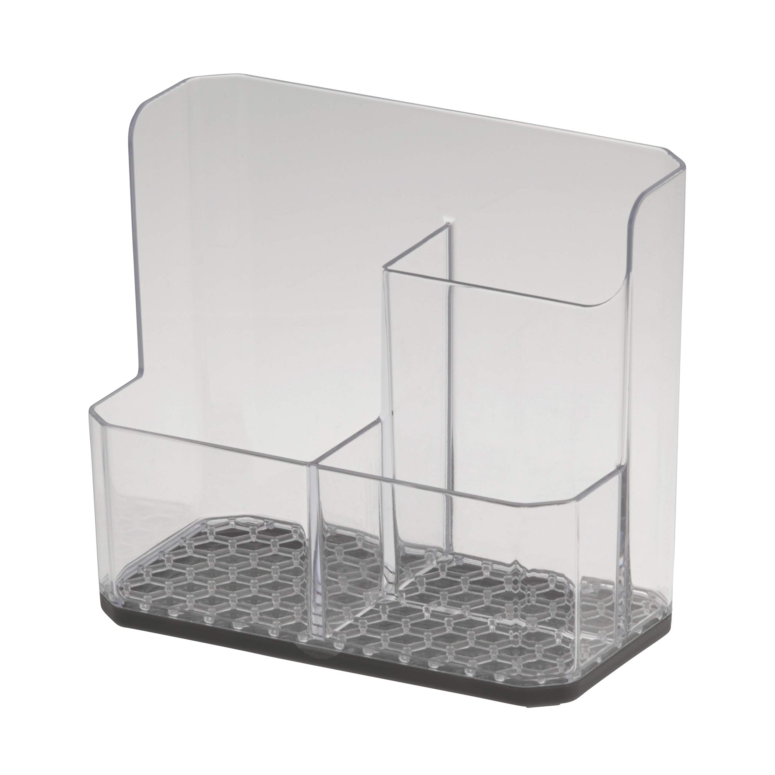 Spectrum Sponge and Brush Holder for Kitchen Sink Storage Hexa Quick-Dry Organizer with 3 Compartments Removable Base Sink