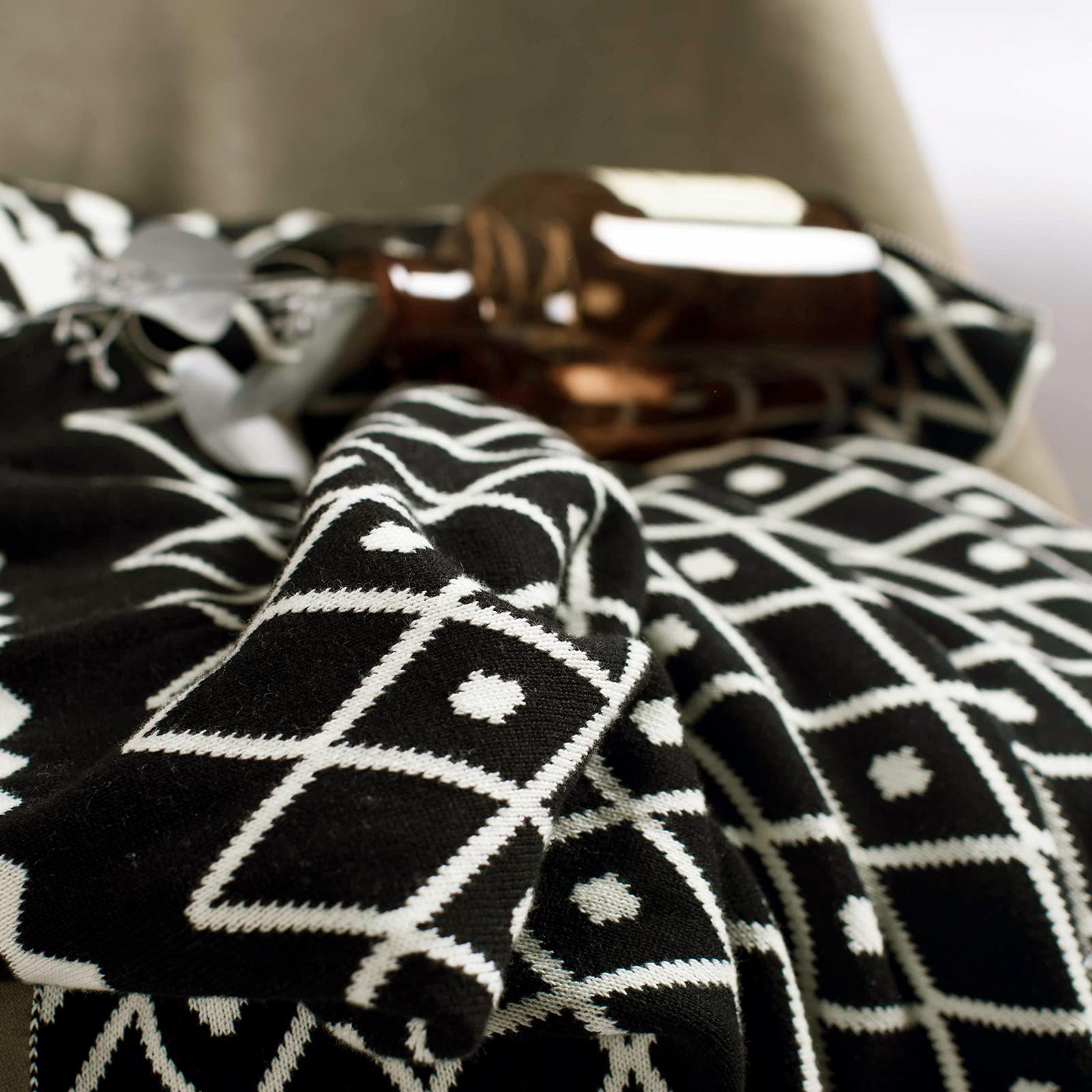 Supersoft Baumwoll-Zopfstrickdecke – Gemütlicher Überwurf Für Sofa, Bett & Co., 127 X 178 Cm
