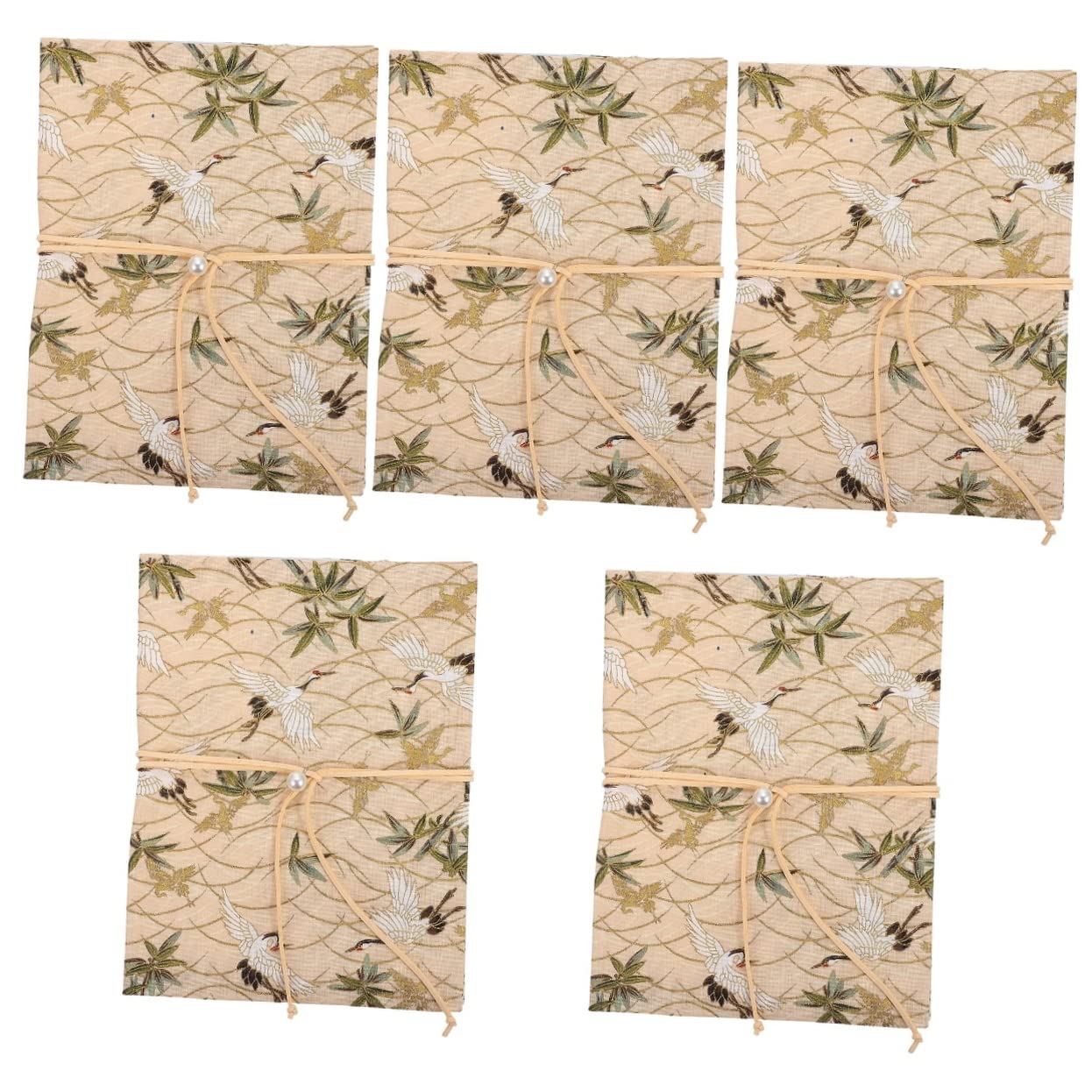 Ciieeo 5pièces Housse De Ornée Protège-cahier Fait Main Couverture Ajustable Pour Étudiants Motif Élégant Avec Les Dommages