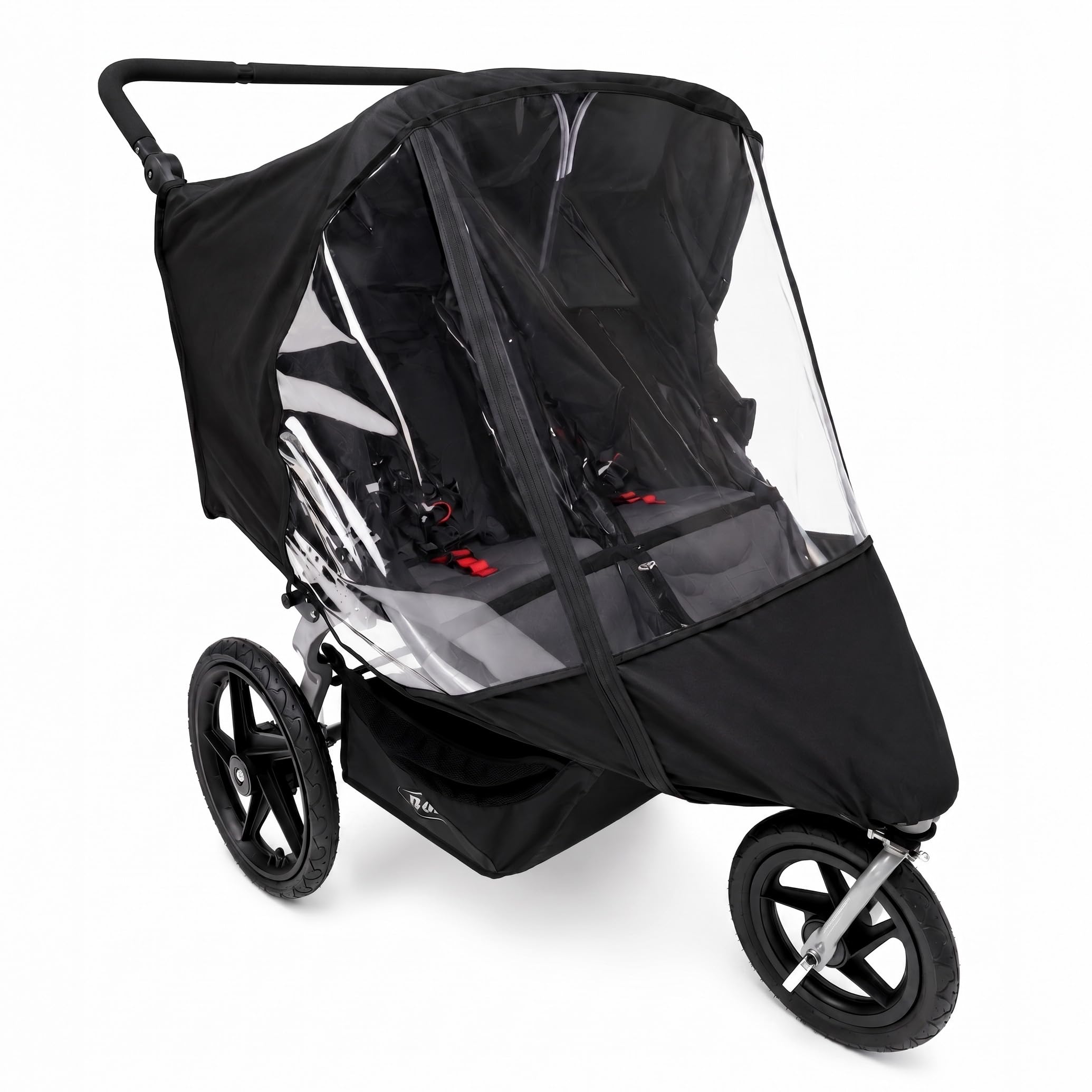 SASHA'S - Parapioggia per passeggino doppio da jogging BOB Gear Duallie, in EVA, con chiusura lampo, protezione dalle intemperie (passeggino non incluso)