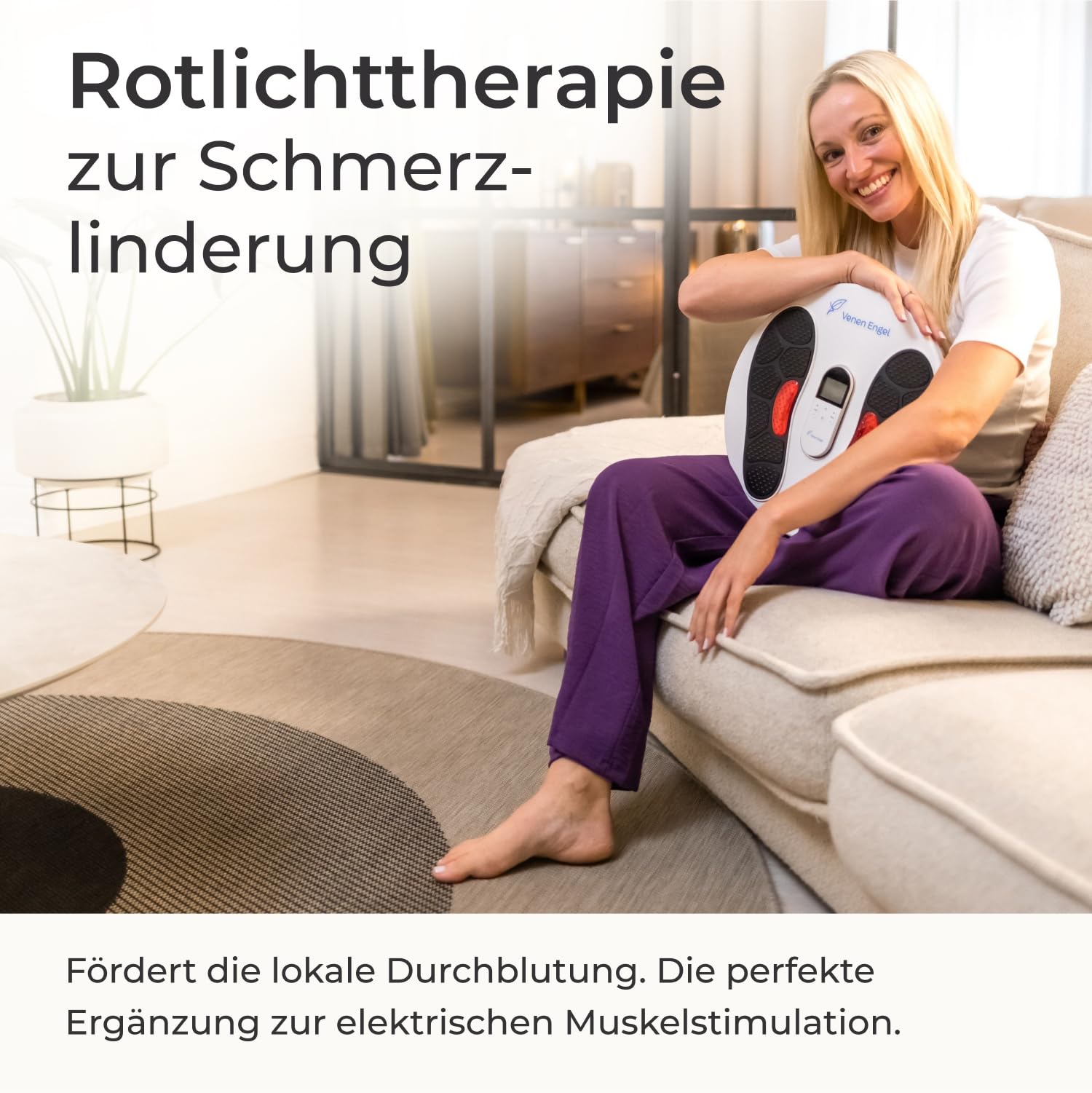 Venen Engel EMS Venen Board Durchblutungs-Stimulator | Behandlung bei Bein-Schmerzen und Schwellungen, Krämpfen | Medizinisch Zertifiziert | EMS-Therapie | verbessert Durchblutung | inkl. Körper-Pads