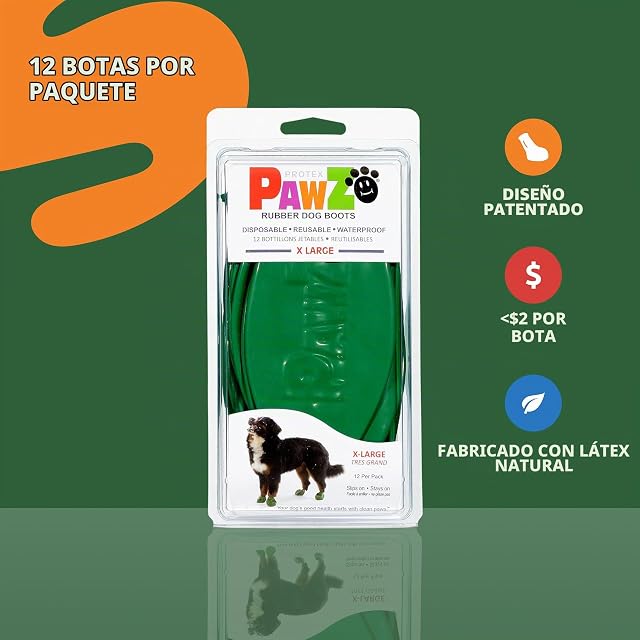 Foto 2 de 8 de Pawz Dog - Botas para perros Verdes