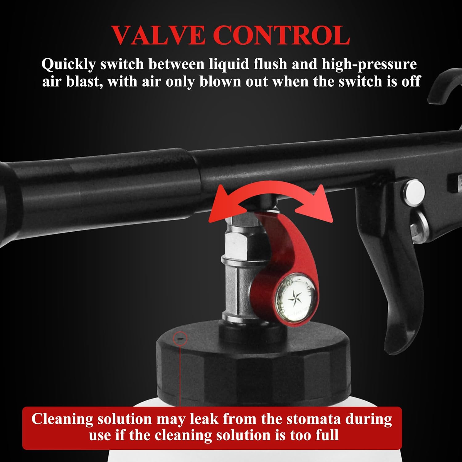 HANDY Tornado Air Cleaning Gun 80-160PSI High Pressure Car Blow Gun, 2 Nozzles, Powerful Air Blast for Dust & Dirt Removal, Surface Cleaning Tool