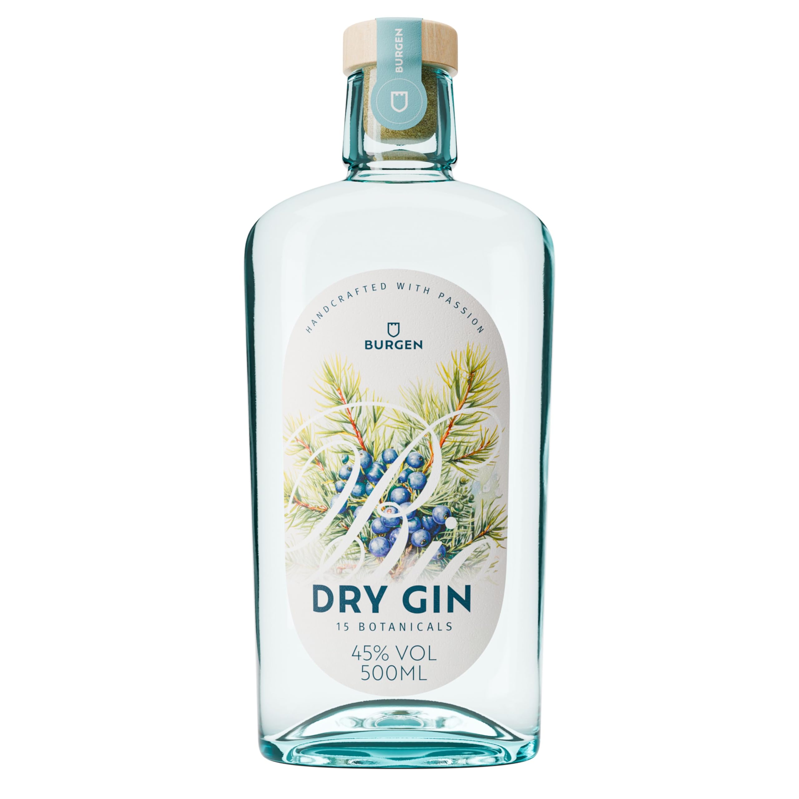 Burgen Drinks Dry Gin Bio klassisch fruchtig mit Wacholder, Orange, Grapefruit & Lavendel (1 x 0.5 l)