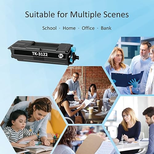 Miniatura 6 de TK3122 TK-3122 - Cartucho de tóner compatible con Kyocera TK-3122 1T02L10US0 para ECOSYS FS-4200DN M3550idn (21500 páginas, negro, paquete de 2)