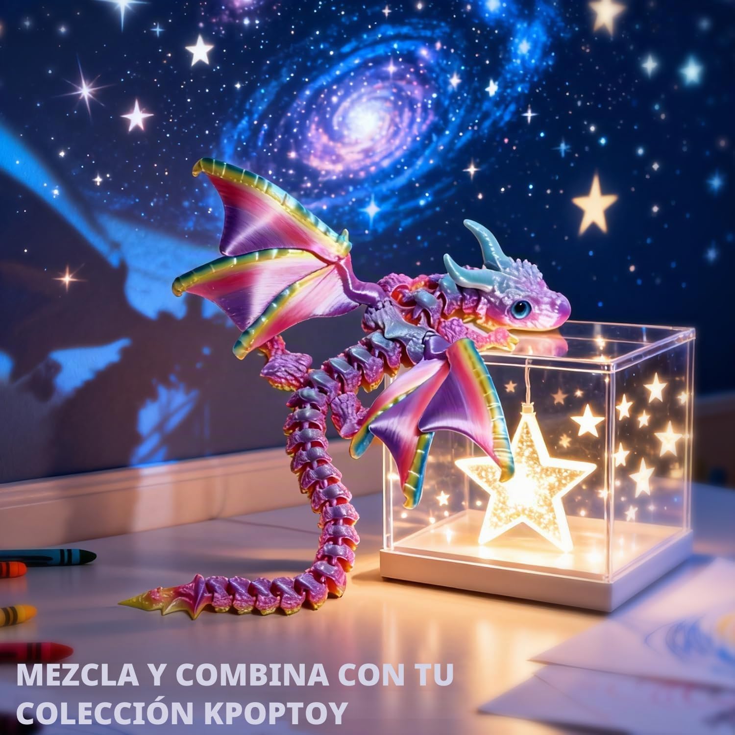 Dragón Articulado con Alas Impreso en 3D – Fidget spinner Flamewing, juguete de Cómo entrenar tu dragón, Dragon Juguete Flexible con Articulaciones Móviles, Decoración Hogar y Oficina, Regalo Navidad