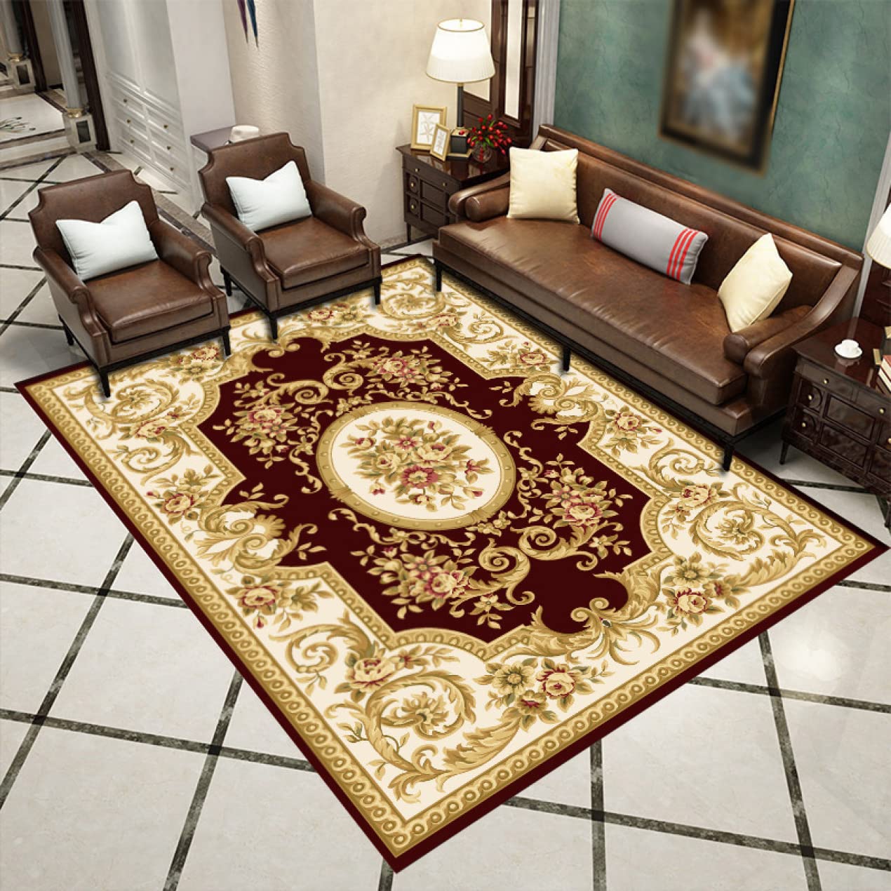 Amazon｜mongdodo ラグ ラグマット 約 130×190cm オリエンタル  