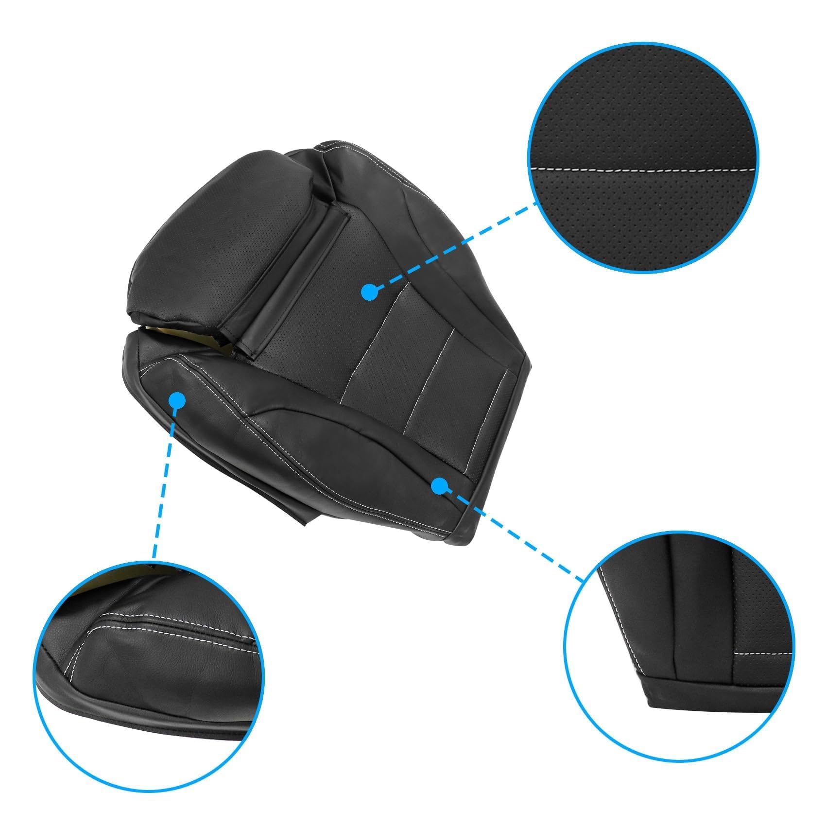 For 2015-2021 Mercedes Benz C300 Front Driver Bottom Seat Cover Black