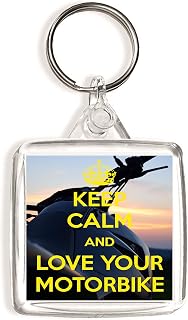 Keep Calm and Love Your Motorbike - Square Keyring