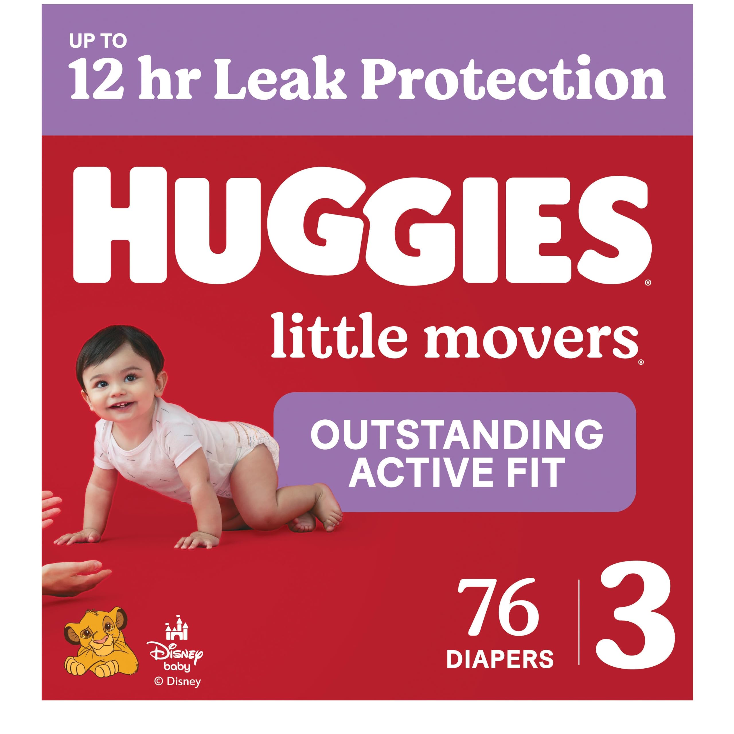Photo 1 of Huggies Little Movers Diapers Size 3, 76 Count