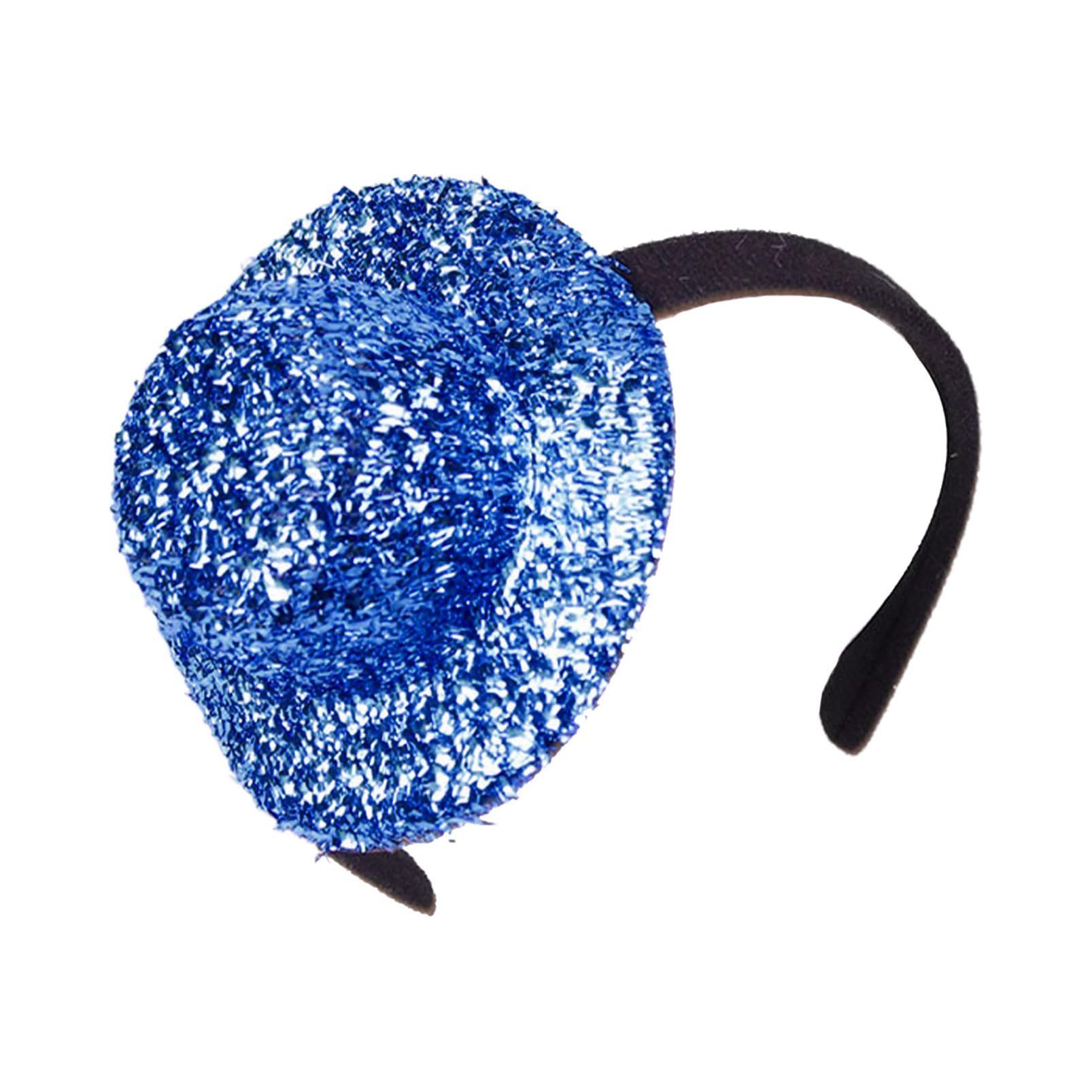 Aislor Mini Top Hat Headband Shiny Fascinator Disco Costume Accessories Circus Carnival Theme Party Hat For Women Girls Dark Blue One Size