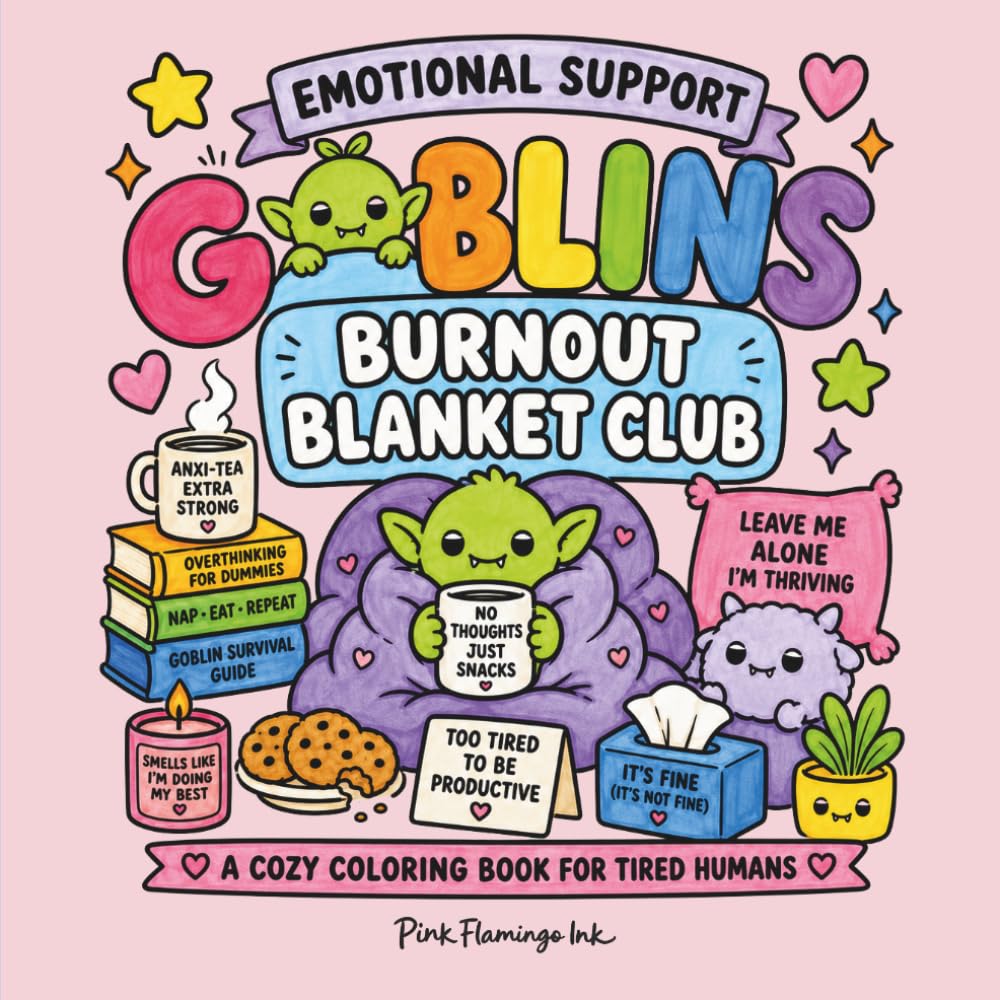 Emotional Support Goblins: Burnout Blanket Club: A Cute and Easy Coloring Book