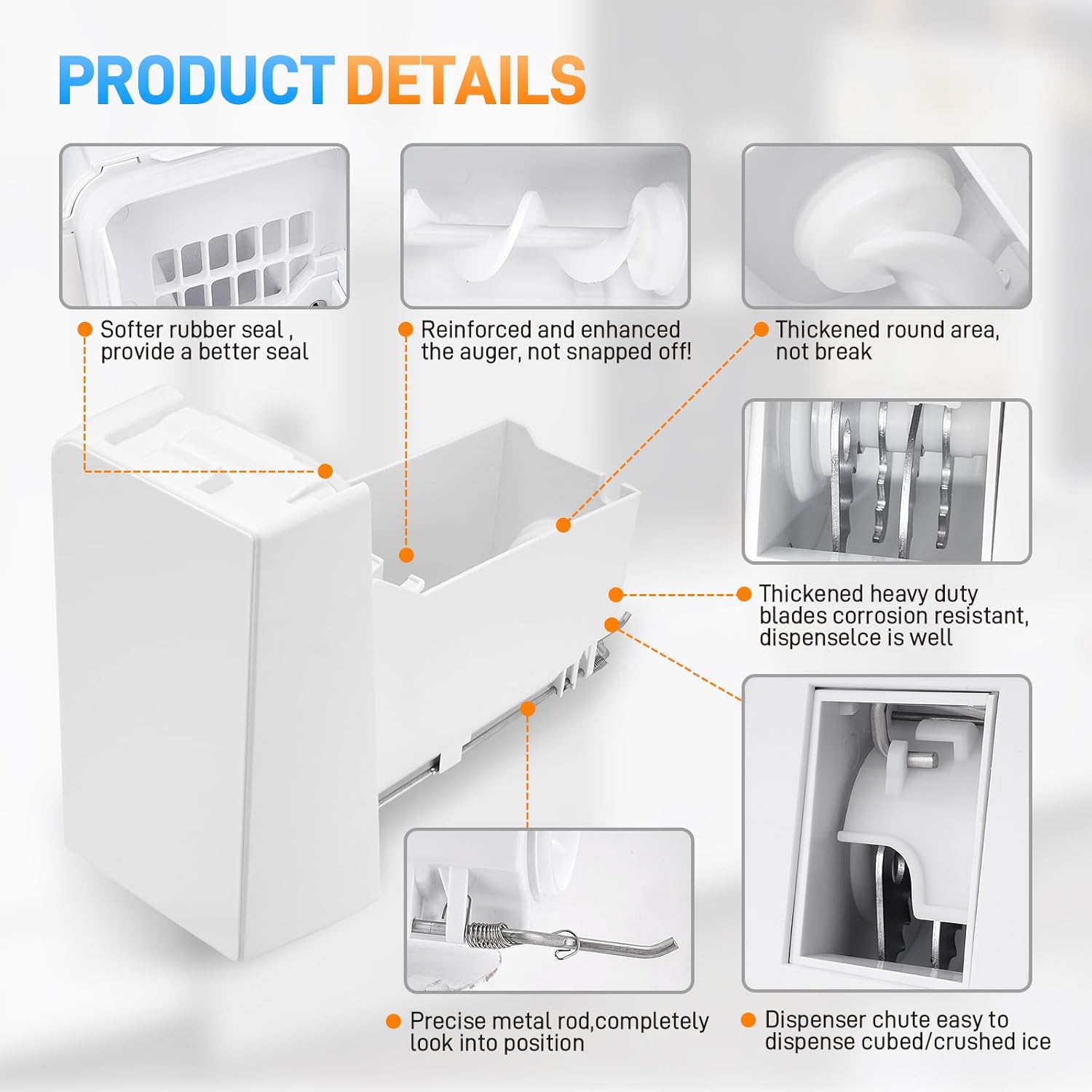 Refrigerator Ice Bucket Compatible with Samsung Refrigerator Ice Maker Replacement Ice Tray Ice Container Assembly Parts Replace# DA97-14504C DA97-14504A 4546318 AP6039681 PS11773414 EAP11773414