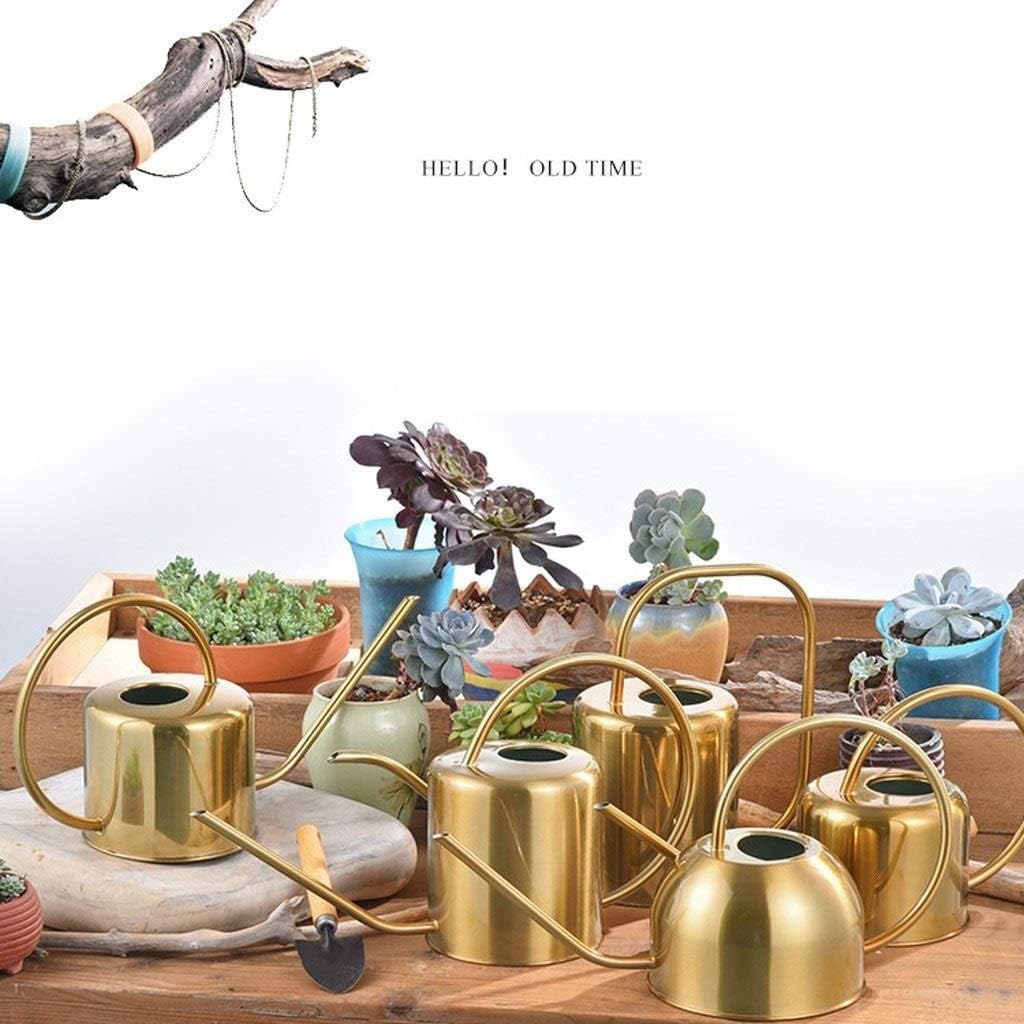 Watering Can Household Retro Stainless Steel Watering Can Long Mouth Kettle Gardening Watering Can 1.5L Decorative Watering Can(SilverA)