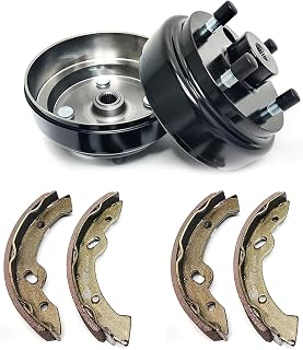 Golf Cart Brake Drums Kit with Brake Shoes Fit For 1996-up EZGO TXT Electric, Rear Brake Assembly for Driver Side & Passenger Side Replaces 19186G1P 70794G01 70795G01（6pcs）
