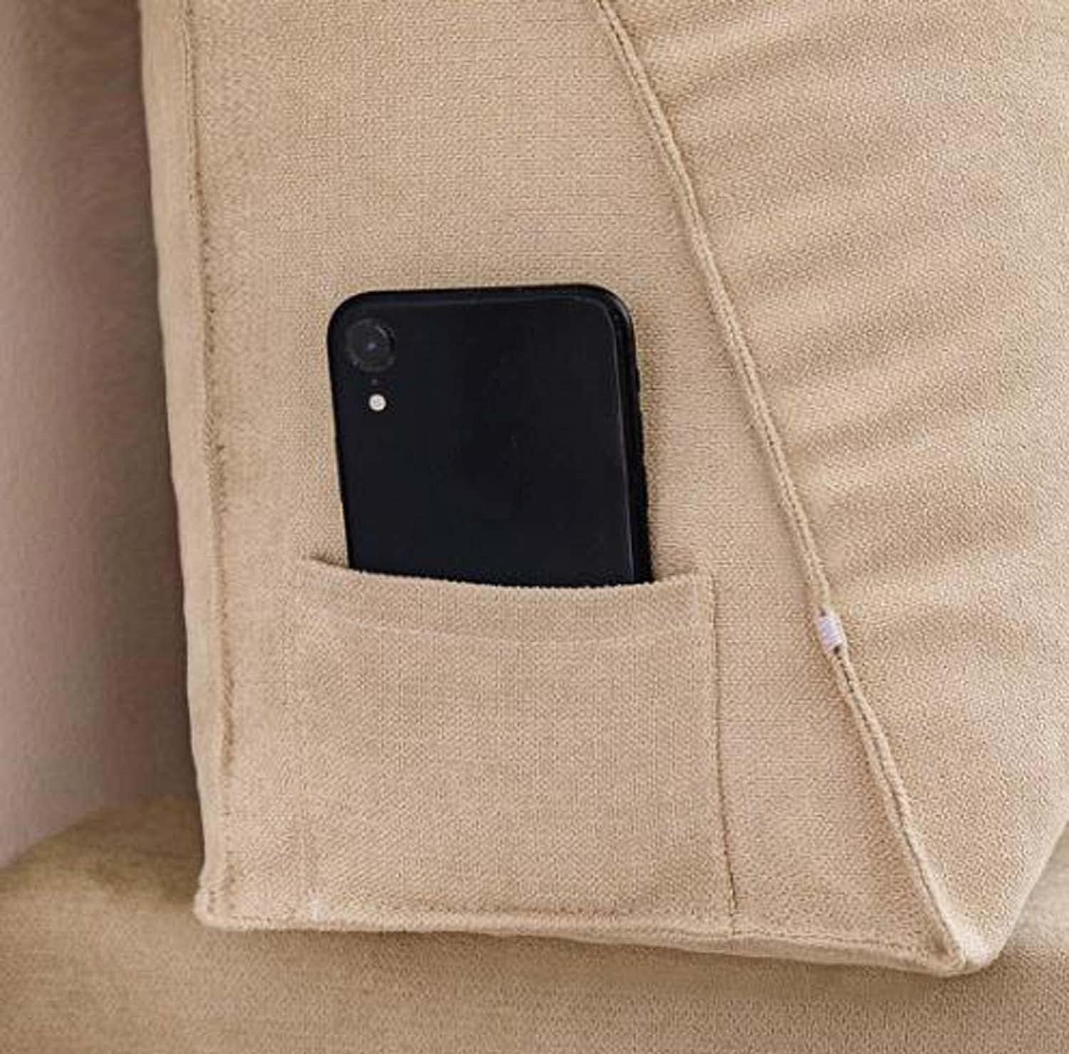 Portable Wedge Lumbar Pillows Washable Back Lumbar Support Backrest Cushion Pillow Triangular Reading Pillow Cushion With Zipper For Sofa Bed Headboard 23.4.26s ( Color : Coffee , Size : 45*45*20cm )