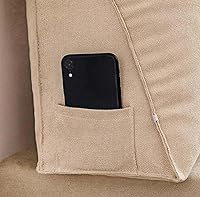 Vista 3 de Almohadas lumbares portátiles de cuña lavables para respaldo lumbar, cojín de respaldo almohada triangular de lectura con cremallera para sofá cama