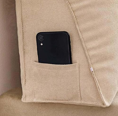 Miniatura 3 de Almohadas lumbares portátiles de cuña lavables para respaldo lumbar, cojín de respaldo almohada triangular de lectura con cremallera para sofá cama