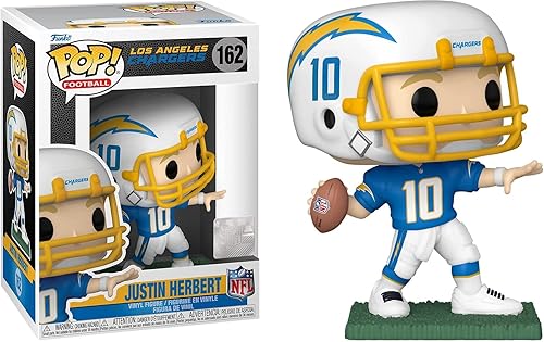 Miniatura 2 de FunK0 NFL: Justin Herbert Los Angeles Pop #162 Figura de vinilo incluida con protector EcoTek Pop