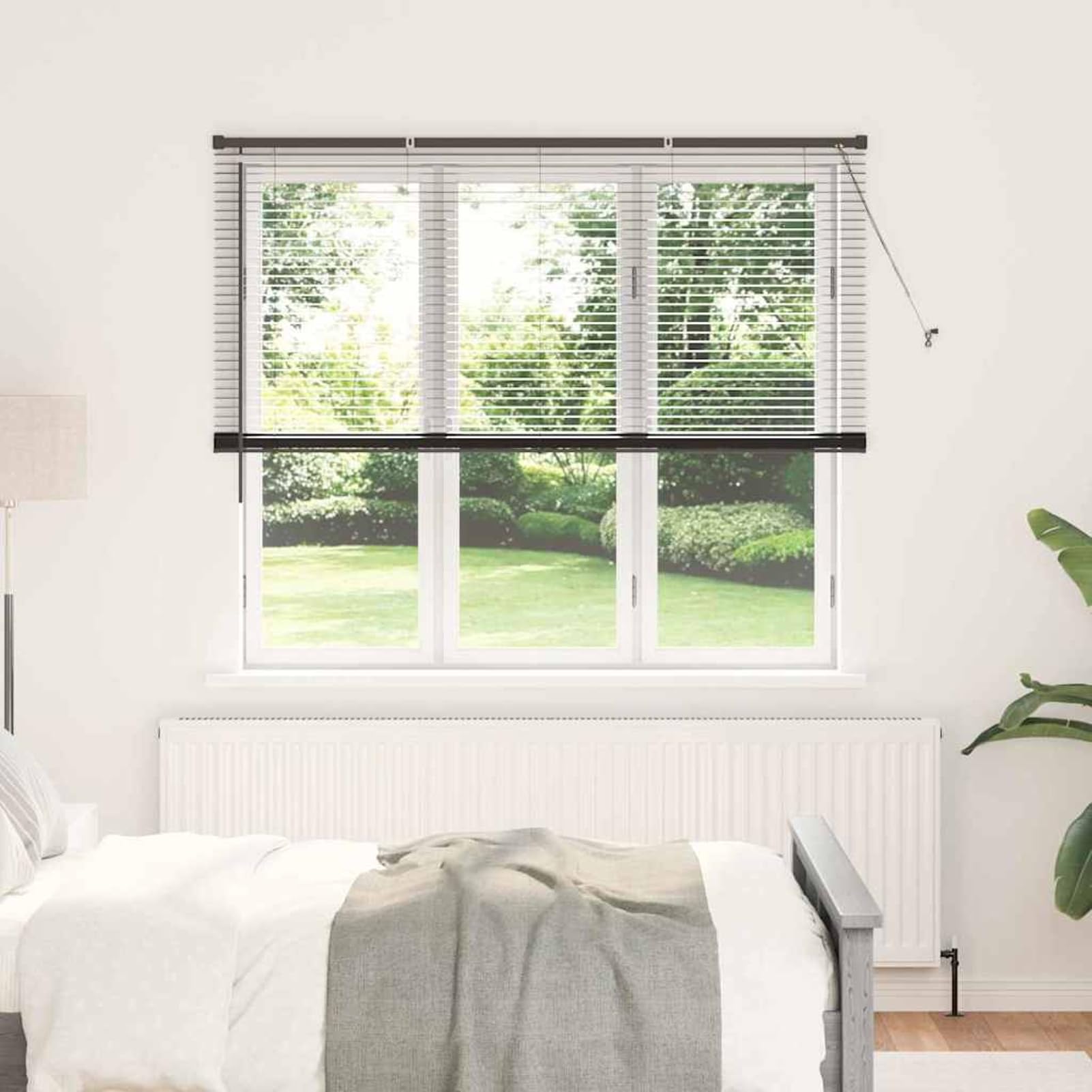 Gecheer Tenda per Finestra con Tende Altro Nero 160 x 175 cm AlluminioTende Moderne