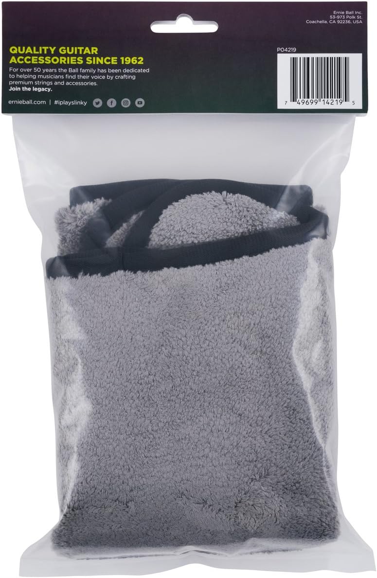 Ernie Ball Plush Microfiber Polish Cloth Guitar Cleaning And Care Product (P04219) , Gray : Musical Instruments