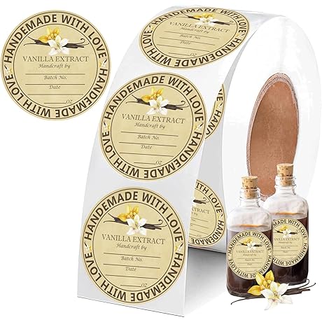 2 inch Vanilla Labels for Glass Bottles