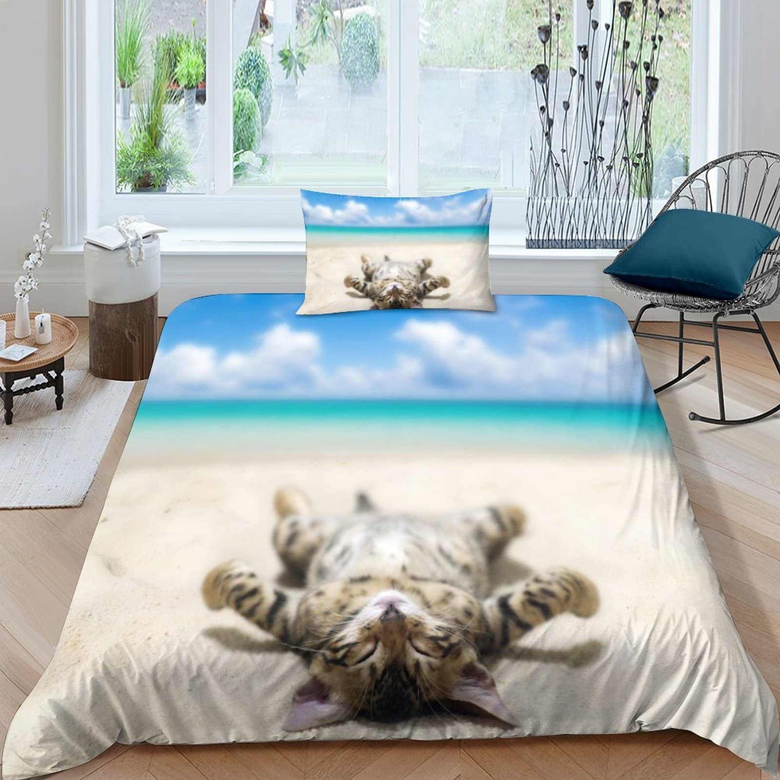 Ensemble de literie 3D humoristique BIVEE avec housse de couette 135x200 et taie d'oreiller pour ado