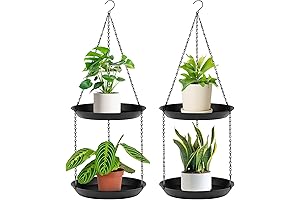 2 Tier Plant Hanger Outdoor Indoor With Large Hanging Plant Baskets