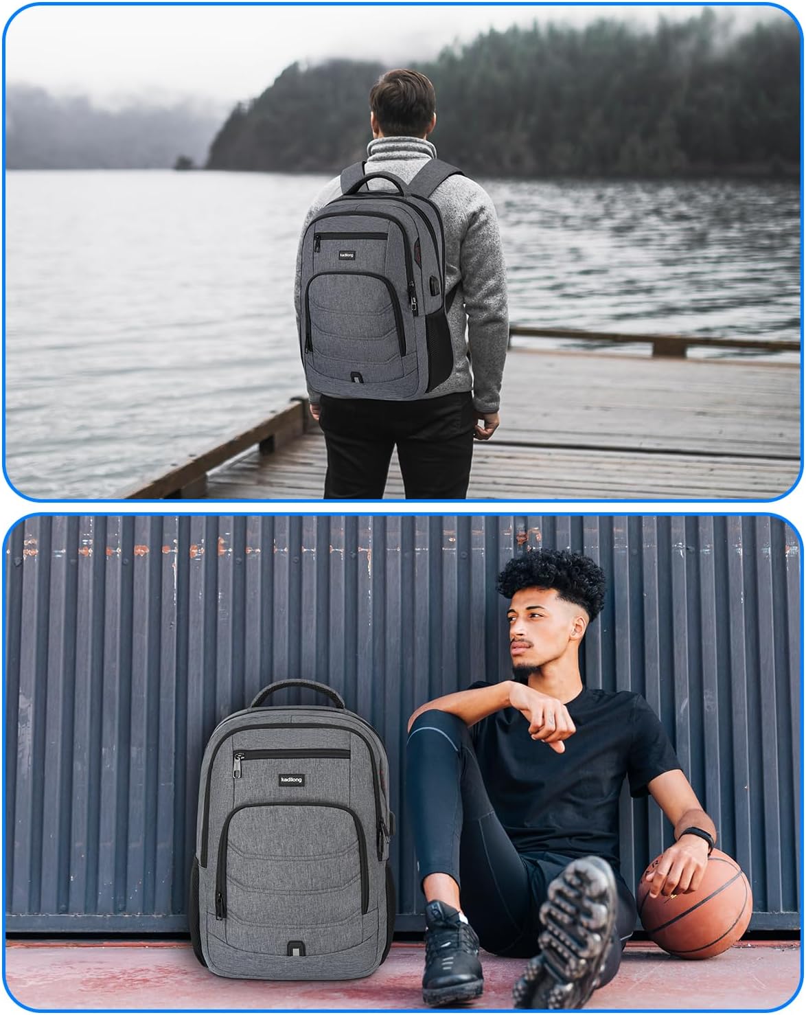 Laptop Backpack for Men,School Backpack for Teens Boys Extra Sturdy 15,6 Inch TSA Friendly School Book Bag with USB Port for College Business,Water Resistant - Image 7