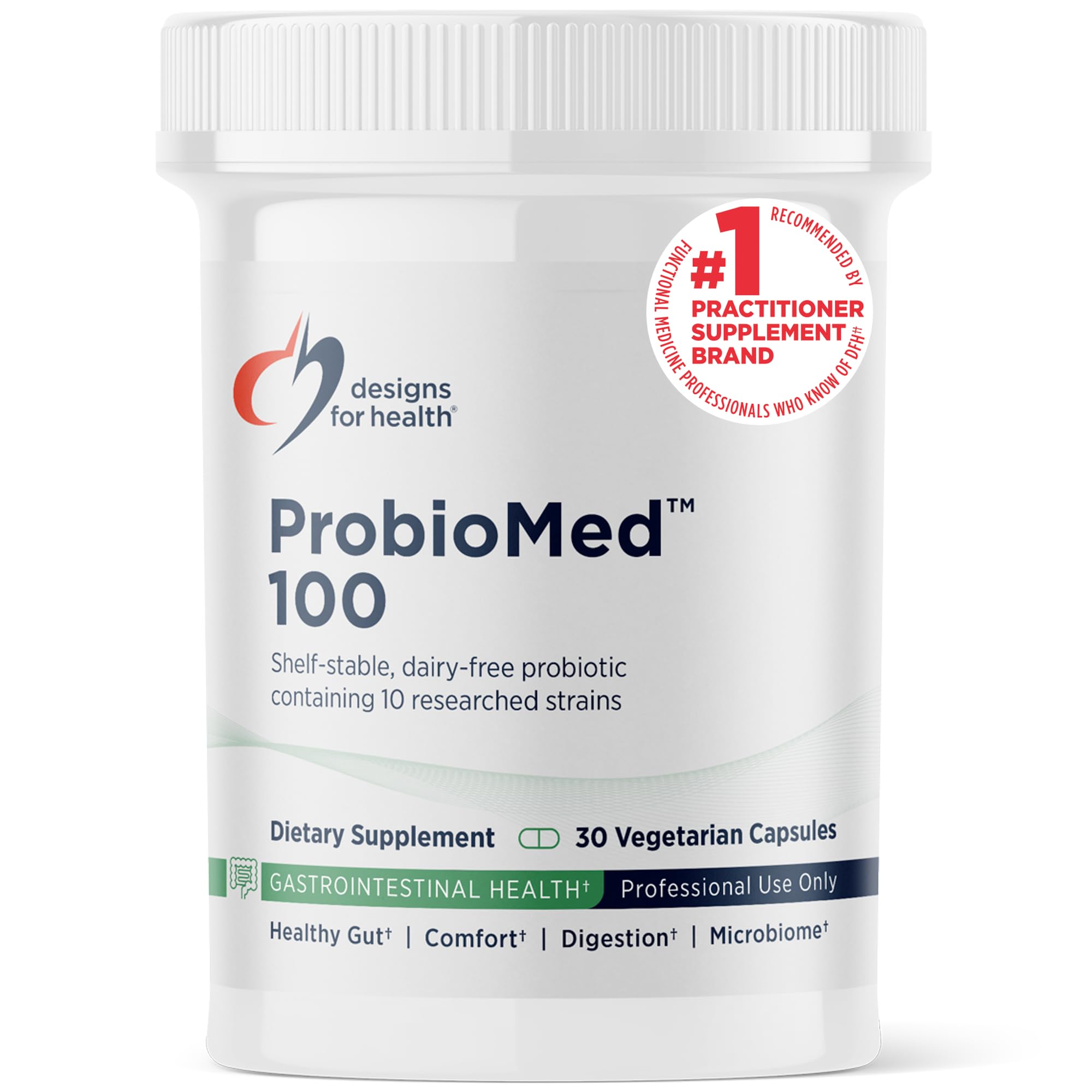 ProbioMed 100 - Probiotics for Digestive Health - 10 Strains with Lactobacillus Acidophilus Probiotic + Lactobacillus Rhamnosus - Gut Health + Immune Support Supplement (30 Caps)