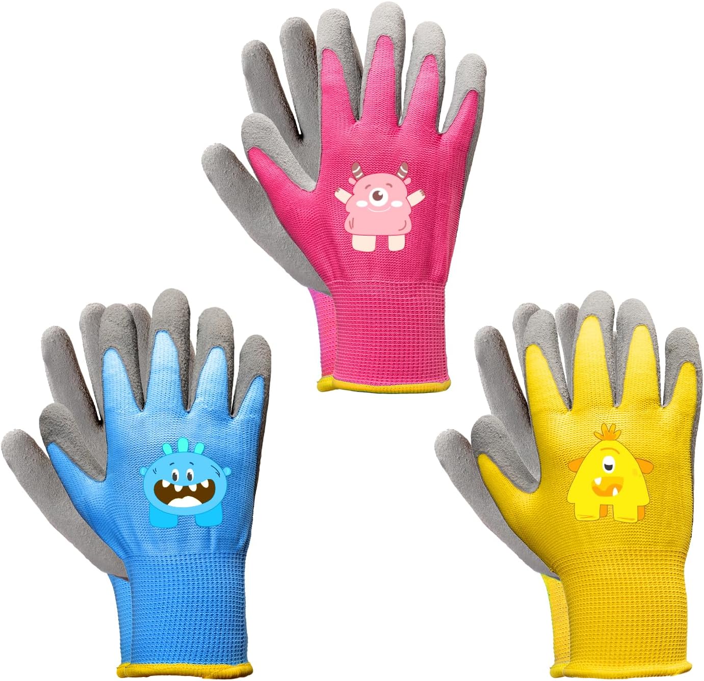 PROMEDIX P Kids Gardening Gloves – Rubber Coated Work Gloves for Children Age 3-5,Soft & Breathable for Outdoor Play & DIY