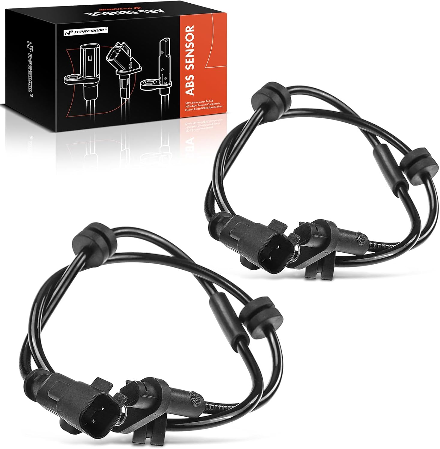 A-Premium ABS Wheel Speed Sensor Compatible with Ford Models- Fiesta 2011 2012 2013 - Rear Driver & Passenger Side, 2-PC Set, Replace# AE81-2C190-CF, AE8Z2C190A
