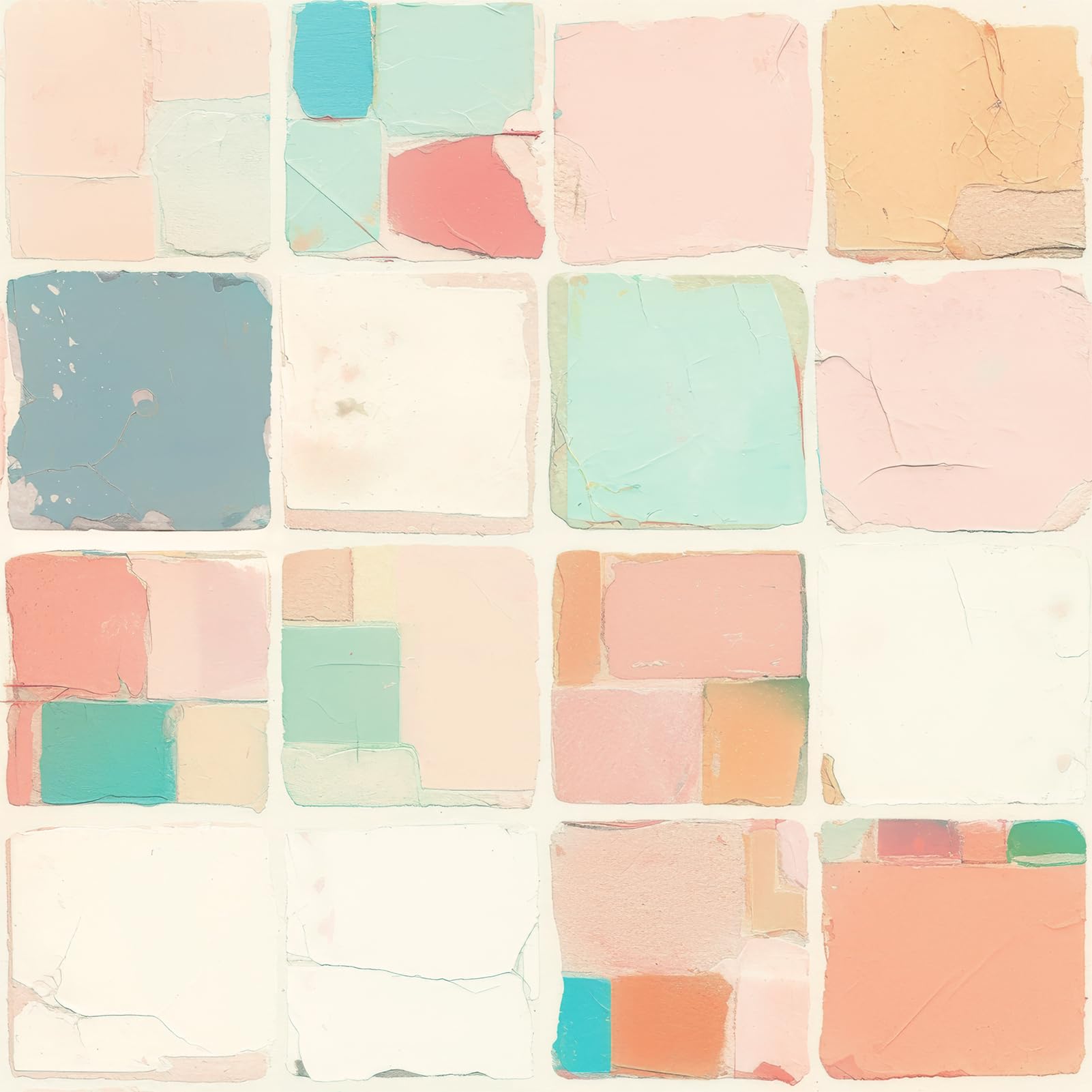 FLFK Pastel Colored Block Peel and Stick Wallpaper Pink and Mint Green Wall Paper 16" x 384" Vinyl Removable Renter Friendly Wallpaper for Bathroom Bedroom Cabinet Shelf Décor — image 1
