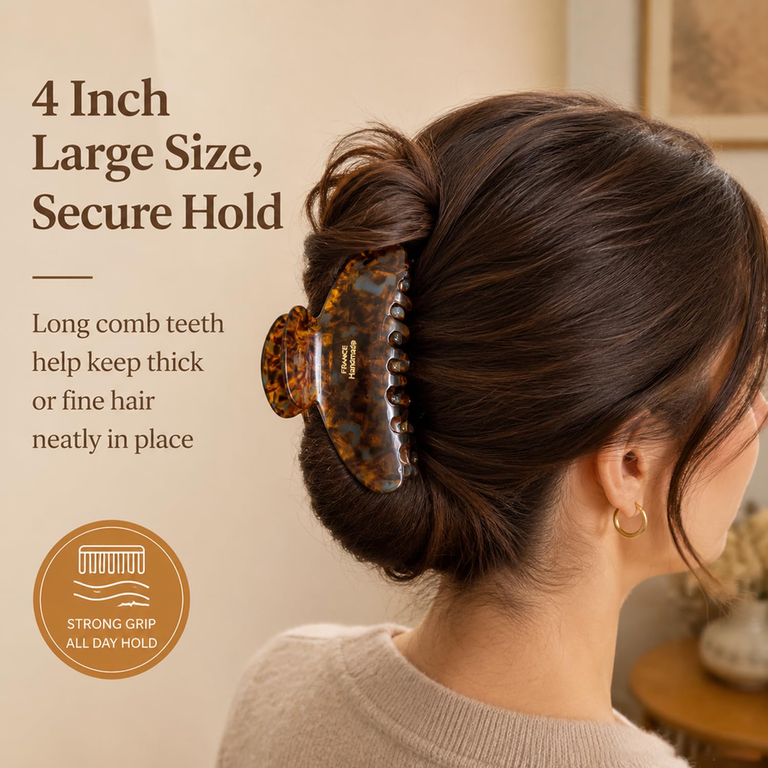 Large Acrylic Hair Claw Clips for Thick and Fine Hair