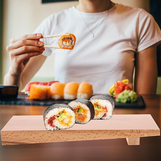 Bandeja de Madera para Sushi BESPORTBLE 30x10cm miniatura 7