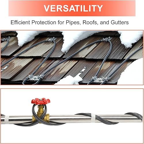 Miniatura 4 de HEATIT PLSR1 50 pies 120 V Cable de calefacción autorregulable de grado industrial y comercial, diseño de uso a largo plazo, resistente, húmedo o