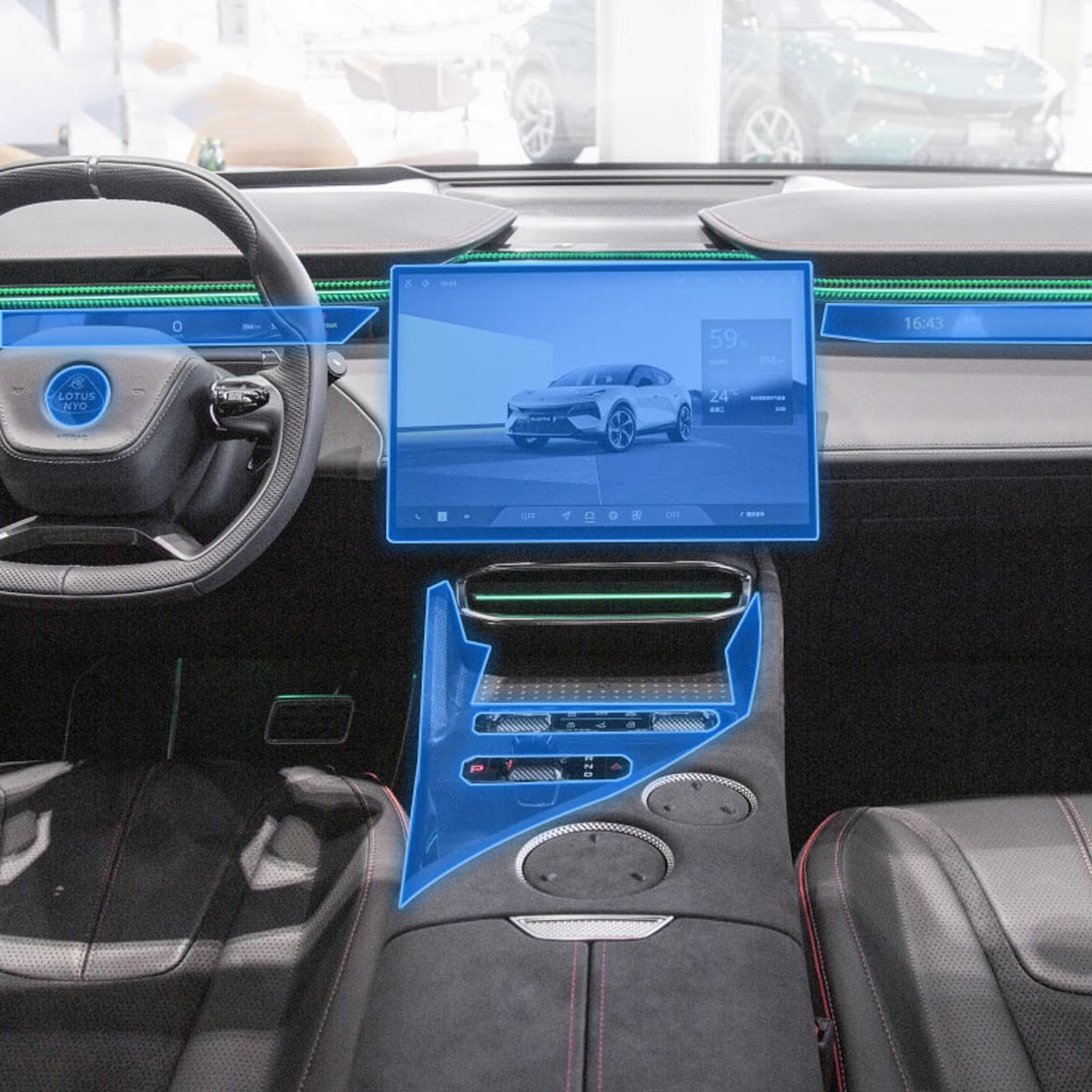 LAVIYE Car Interior Center Console Transparent TPU Protective Film Anti-Scratch Repair Film Accessories PPF refit，for Lotus Eletre 2023