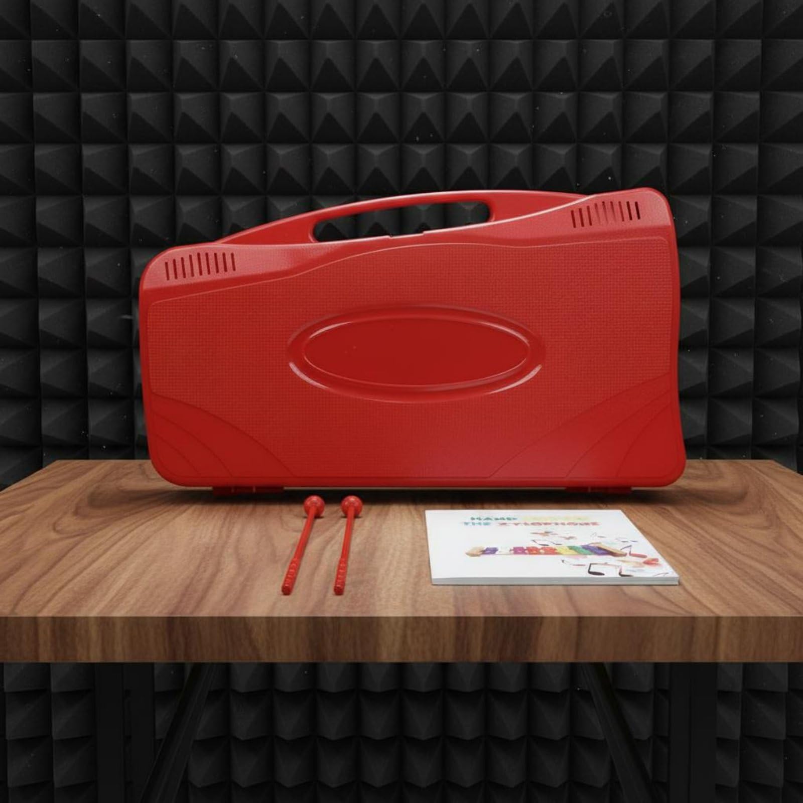 Xilofono Bambini Kit Musicale 25 Note Metallofono Strumento per Apprendimento con Custodia a Trasporto Bacchette E Canzoni Barre Alluminio Base Adatto, Blu