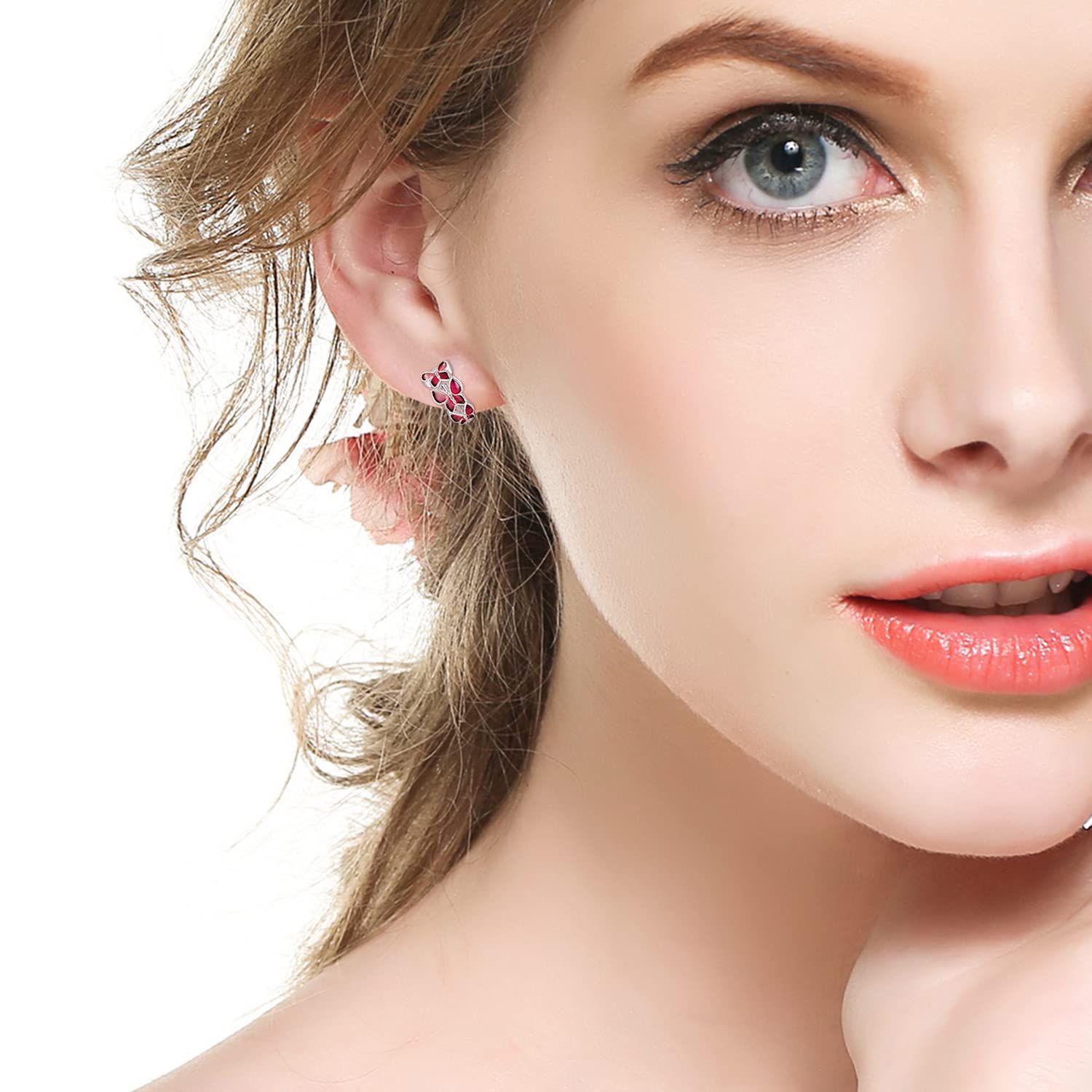 Pendientes de aro de mariposa de plata de ley 925, multicolor, pequeños pendientes de mariposa hipoalergenicos, regalo de cumpleaños para mujeres y niñas