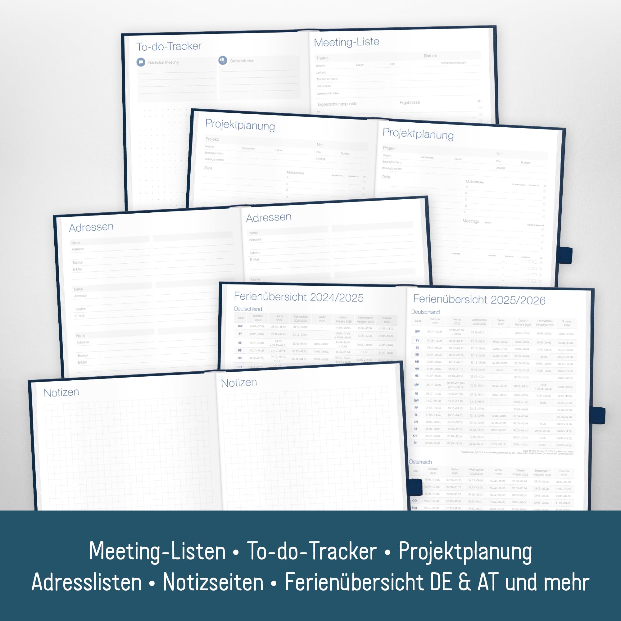 Häfft® Business-Timer 2026 A5 – Wochenplaner Mit Folienprägung, Halb-Stunden-Takt, Nachhaltig & Klimafreundlich