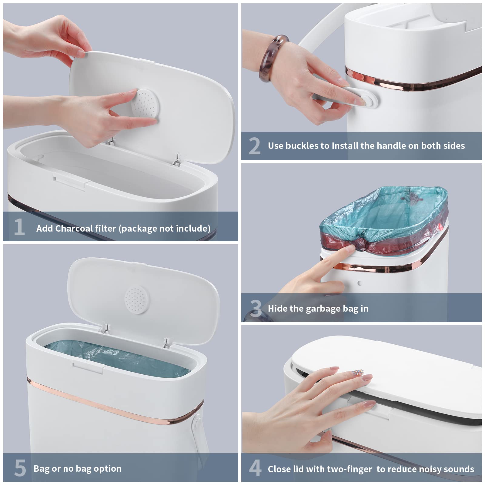 Buy JUDRDO Small Garbage Can with Lid Small Trash Can with Lid for