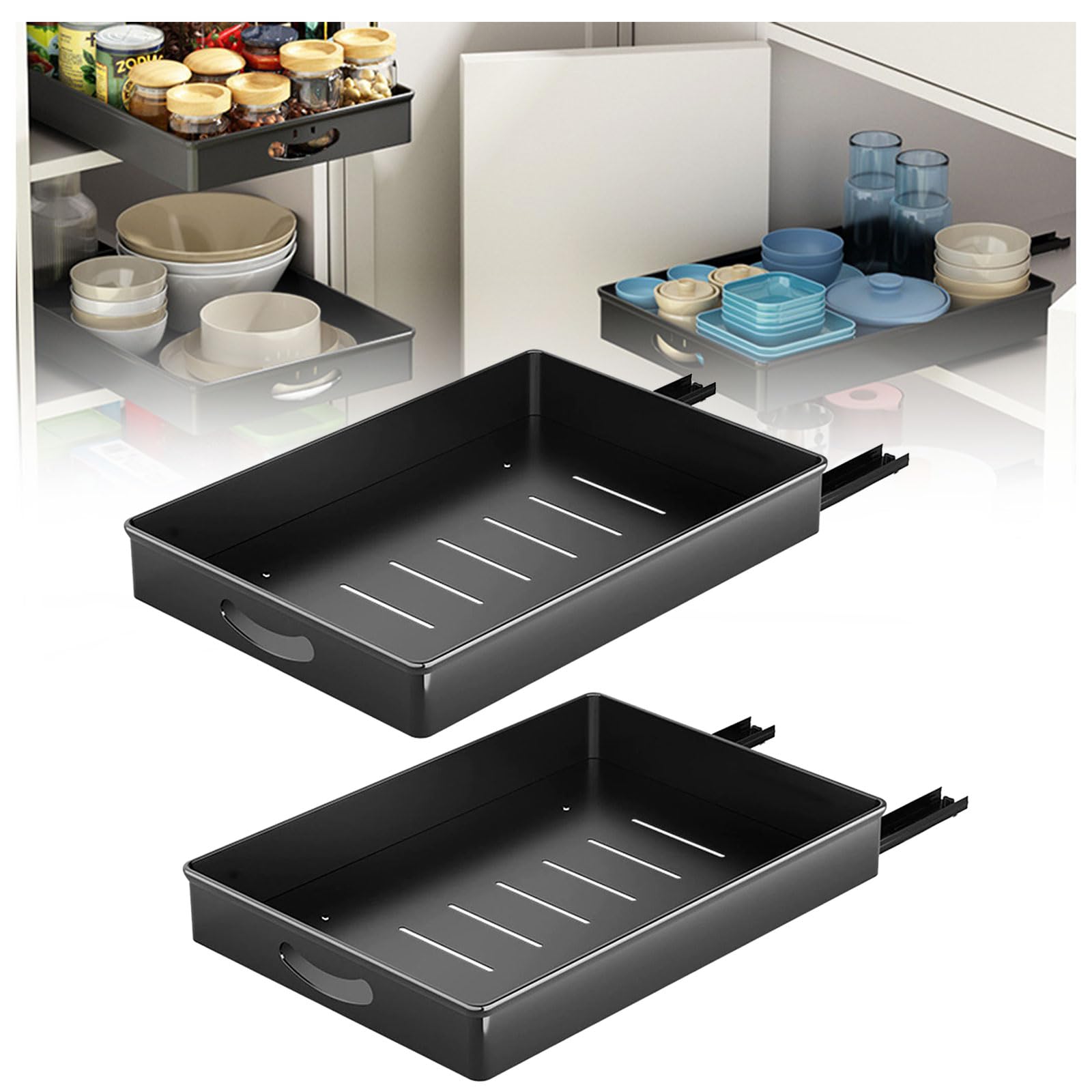 Panier coulissant pour meuble de cuisine et tiroir télescopique salle de bain