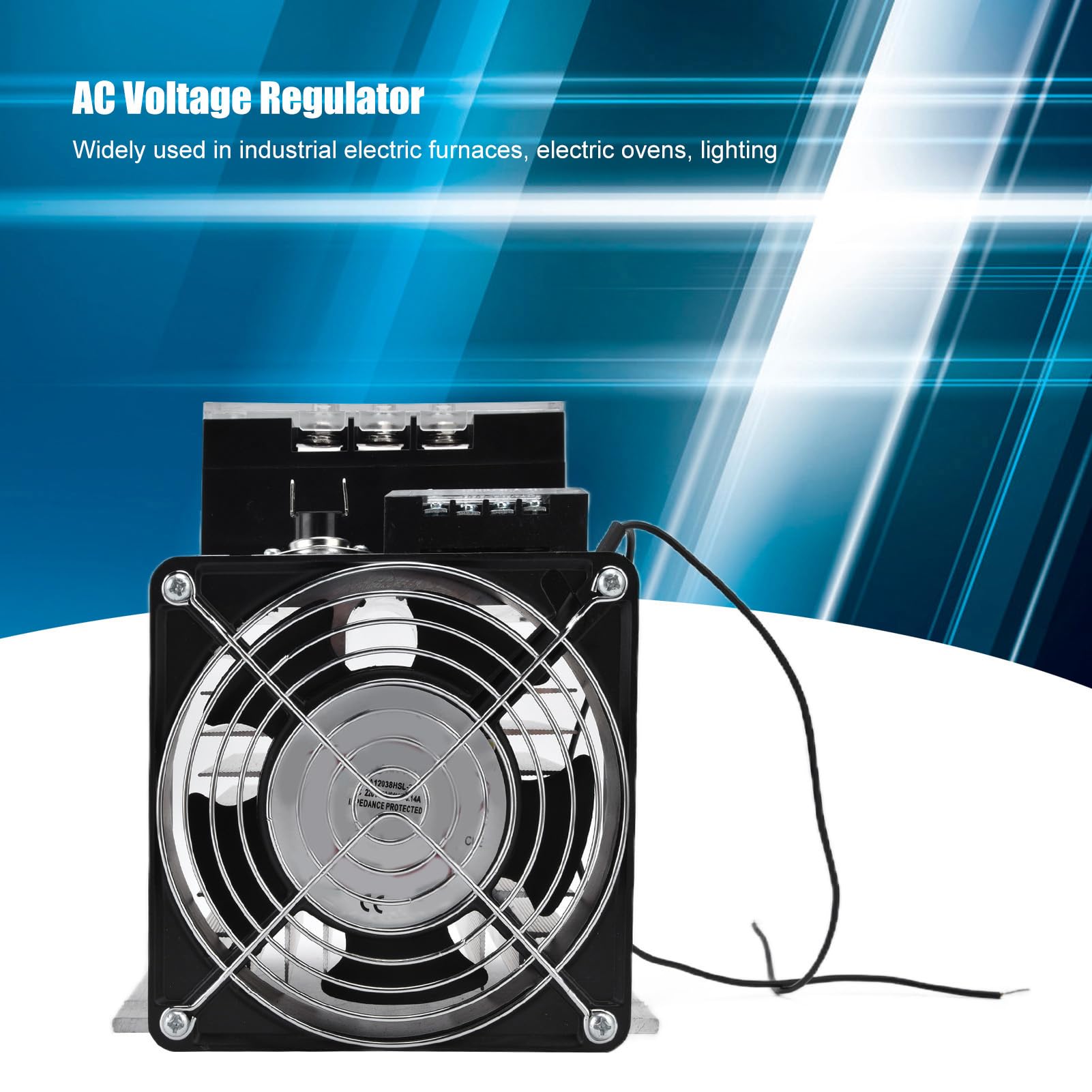 Cocoarm Regolatore di Tensione SCR Regolatore di Tensione Trifase a Stato Solido 380VAC con Dissipatore di Calore da 0 a 10 V da 4 a 20 MA Controllo Manuale per Forno Elettrico Trasformatore di