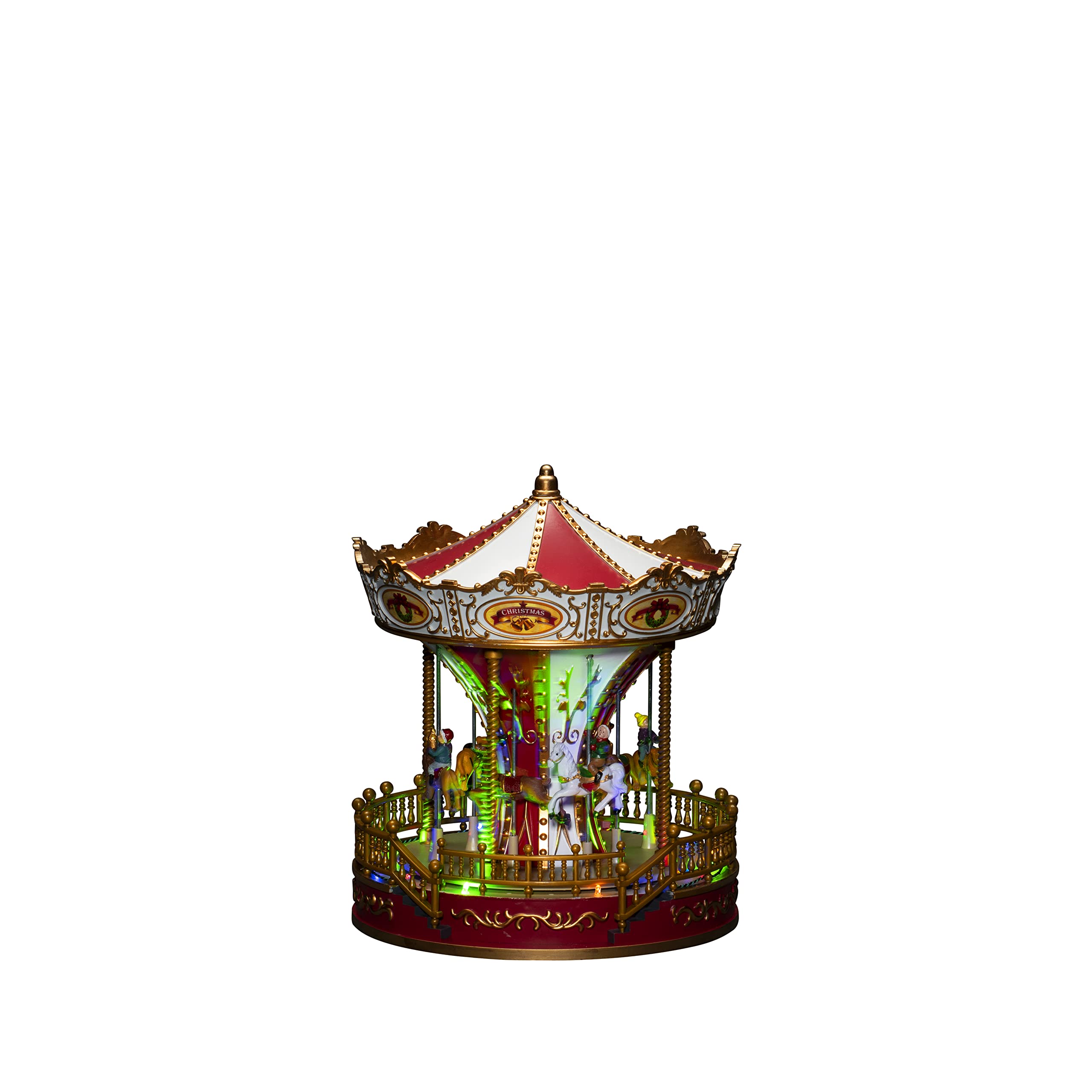 Konstsmide Christmas Decorations LED Scene, with Music, Battery Operated or USB, Indoor, Black Cable, PVC Polyresin, Resin, Multi Coloured