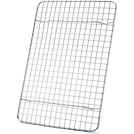 Cooling Rack For Baking, Aisoso Rack with 18/8 Stainless Steel Bold Grid Wire, Multi Use Oven Rack Fit Quarter Sheet Pan, Oven and Dishwasher Safe, 8.5 x 12 Inches
