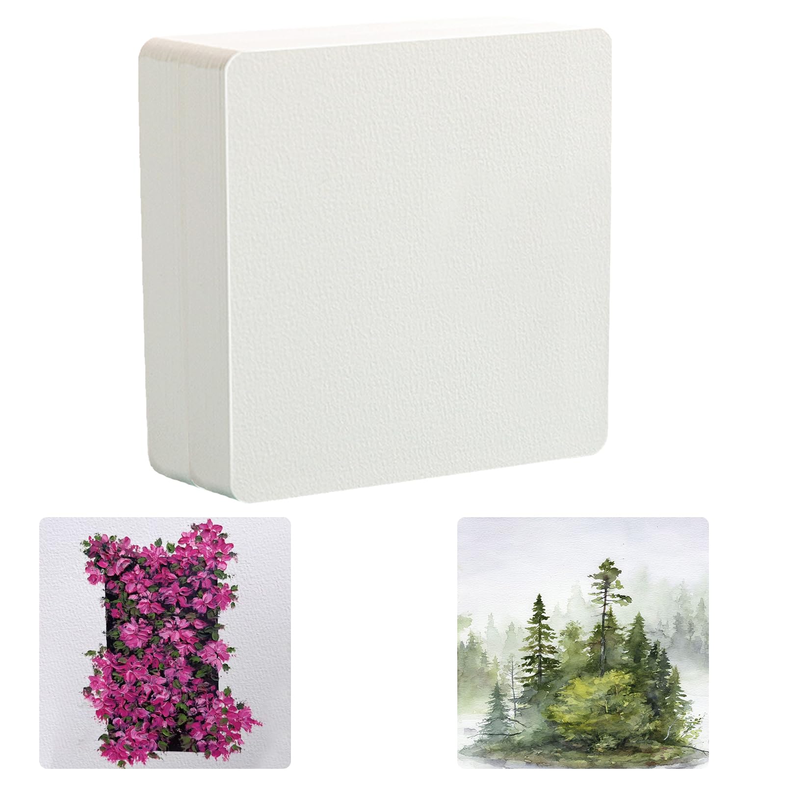 50 Sheets Watercolor Paper Square, 300g Cotton Watercolor Paper Suitable for Artists Adults,Students Painting Acrylic,Crayon