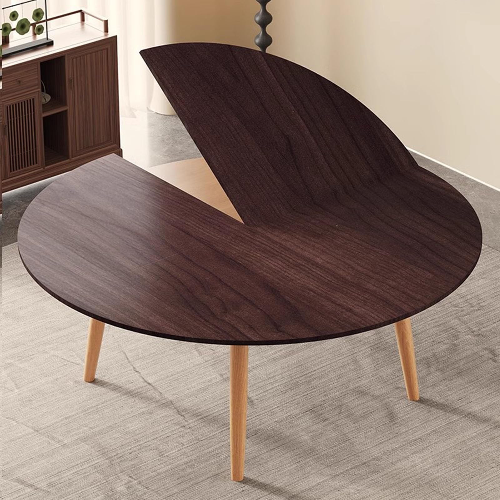 Table pliante ronde peu encombrante et portable pour l'intérieur et l'extérieur